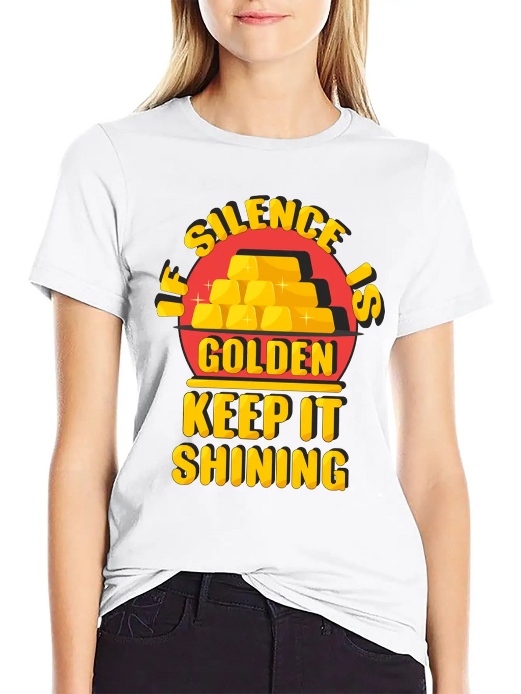 Silence Is Golden Essential Cotton Tee For Daily Outfits – Unisex Style
