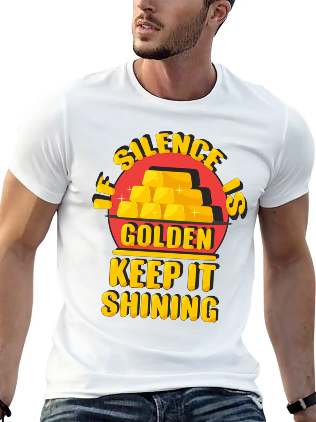 Silence Is Golden Essential Cotton Tee For Daily Outfits – Unisex Style