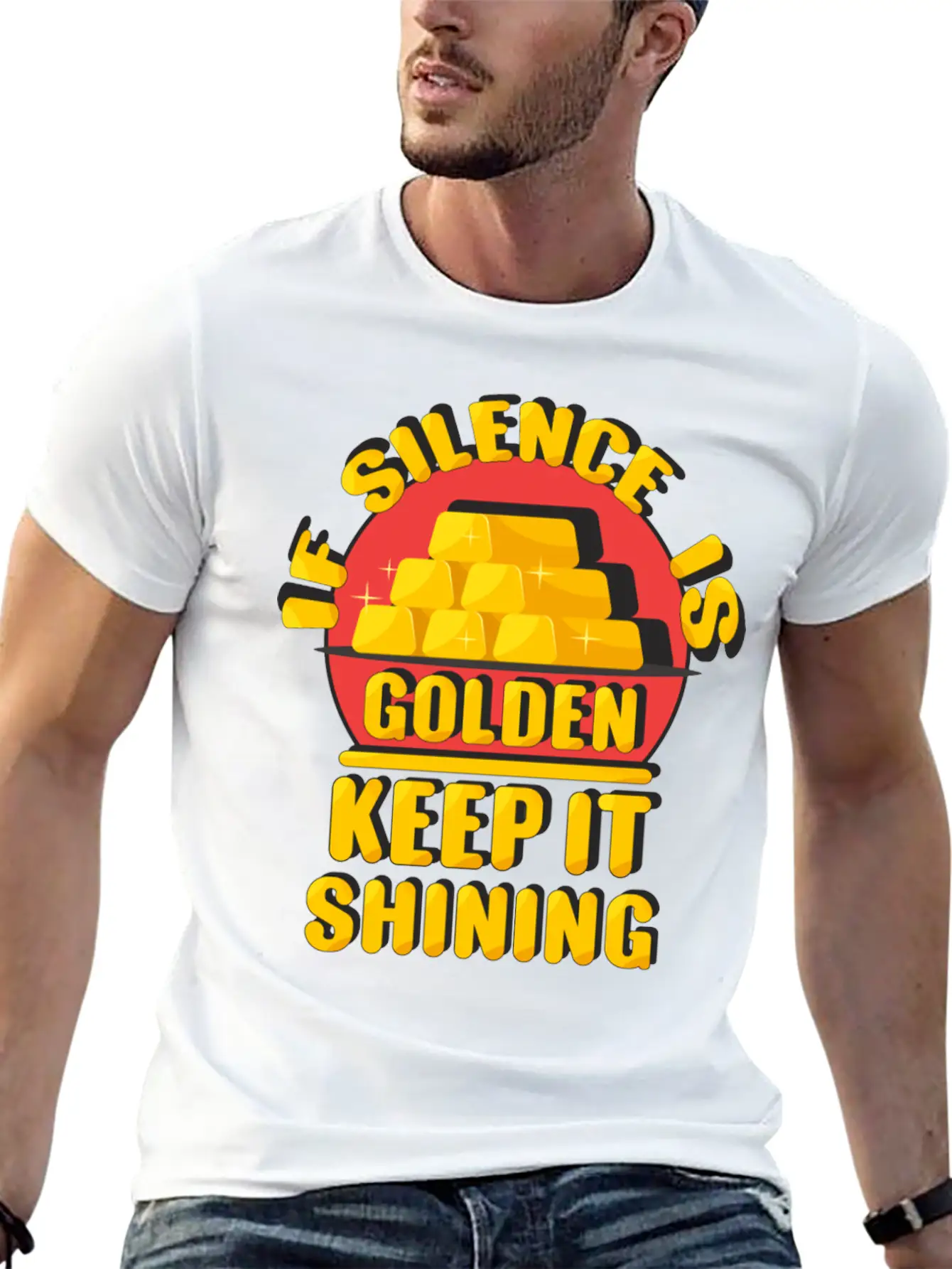 Silence Is Golden Essential Cotton Tee For Daily Outfits – Unisex Style