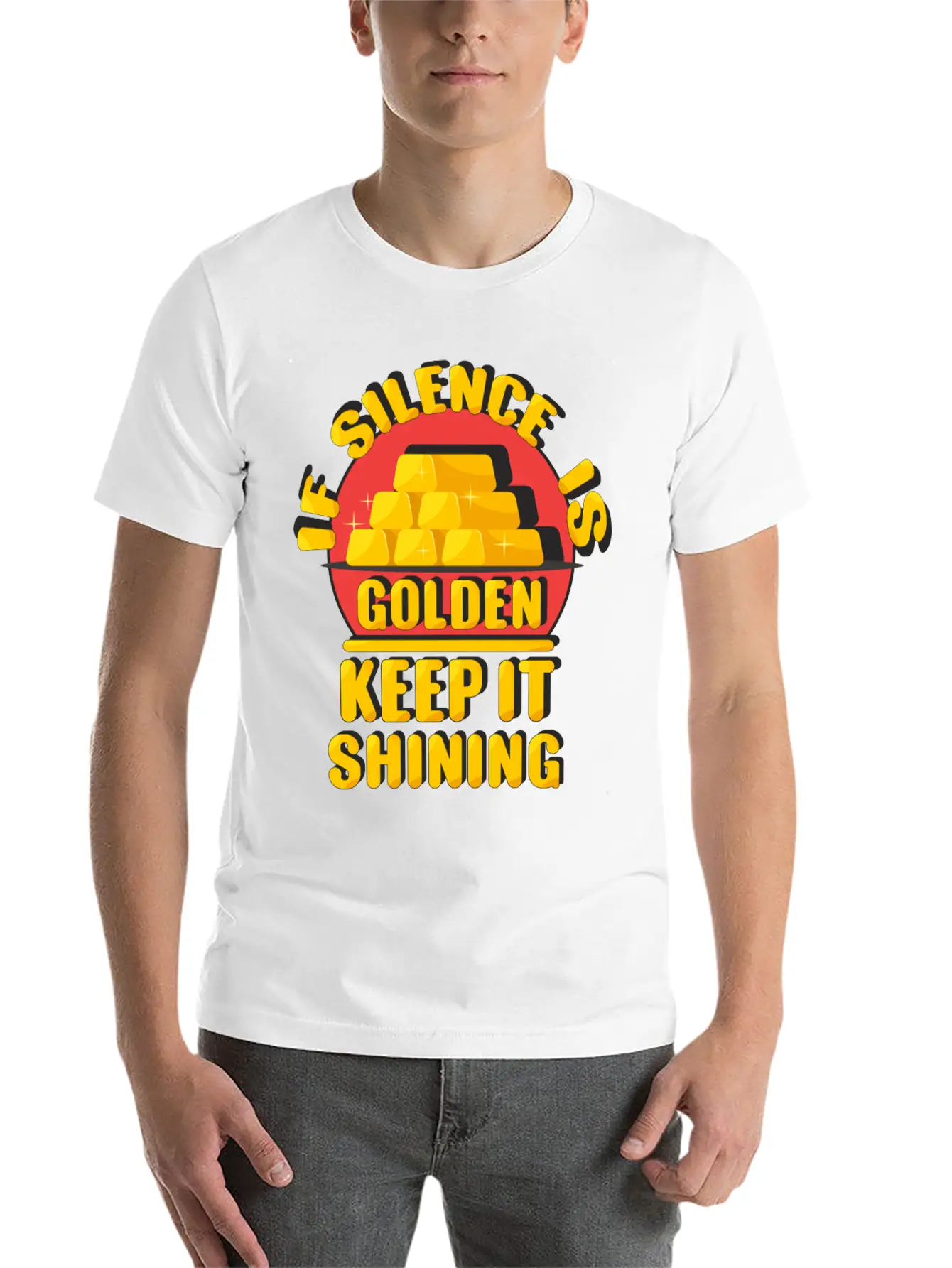 Silence Is Golden Essential Cotton Tee For Daily Outfits – Unisex Style