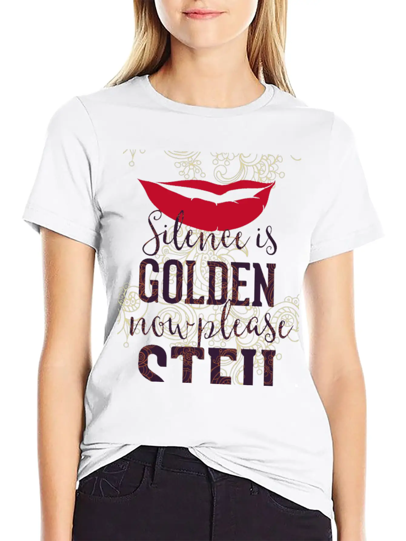 Silence Is Golden Now Please STFU Breathable Graphic T-Shirt – Perfect For Casual Days