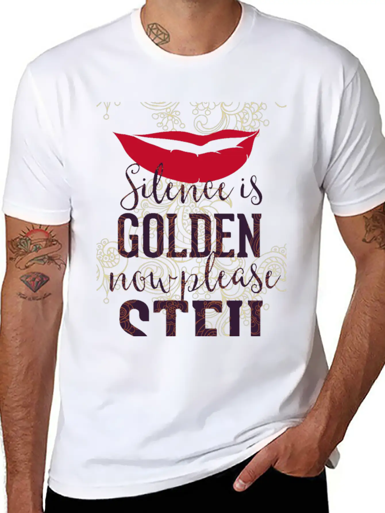 Silence Is Golden Now Please STFU Breathable Graphic T-Shirt – Perfect For Casual Days