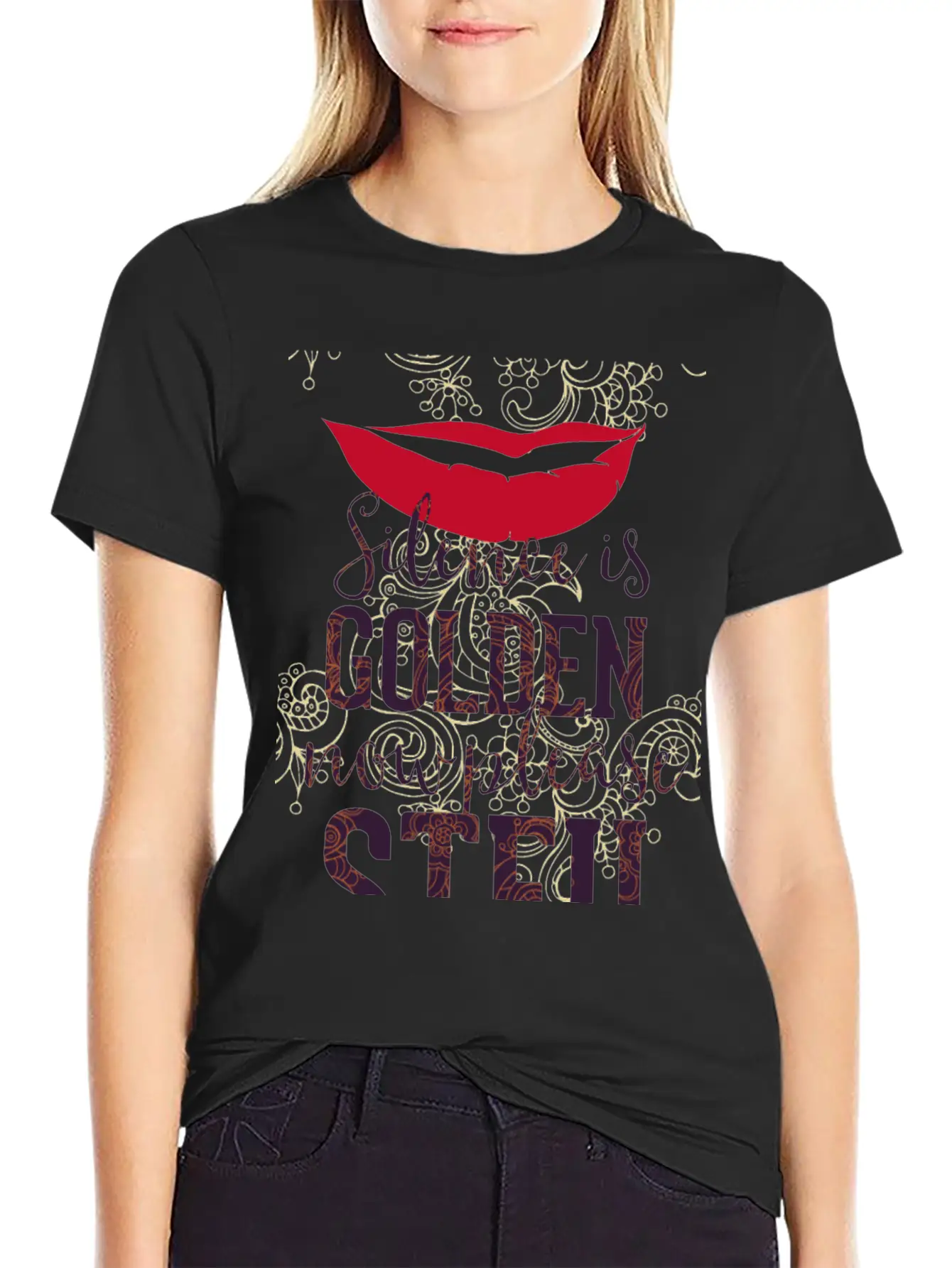 Silence Is Golden Now Please STFU Breathable Graphic T-Shirt – Perfect For Casual Days