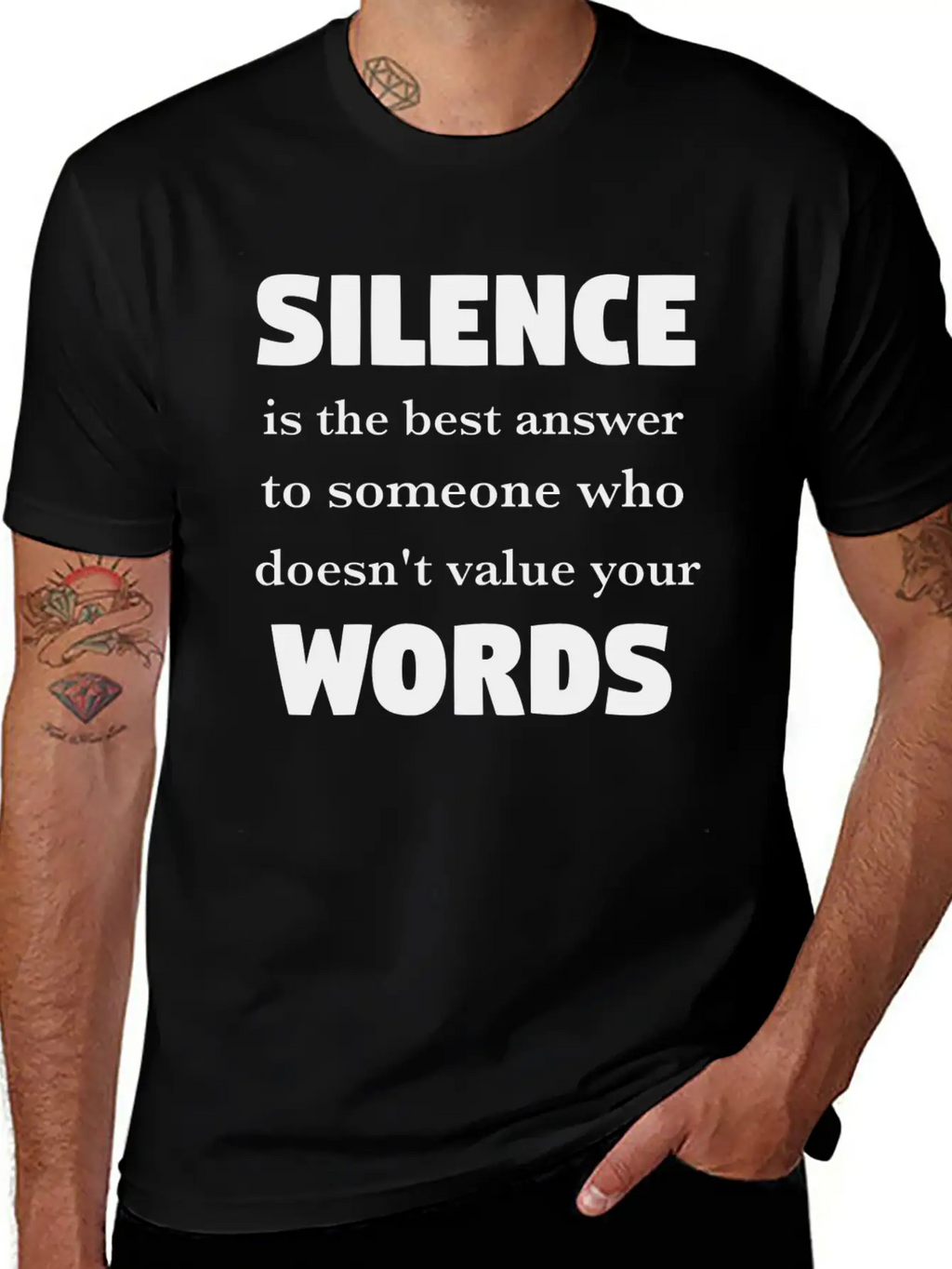 Silence Is The Best Answer -Words Effect Classic Cotton Tee – Unisex Comfort For Any Season