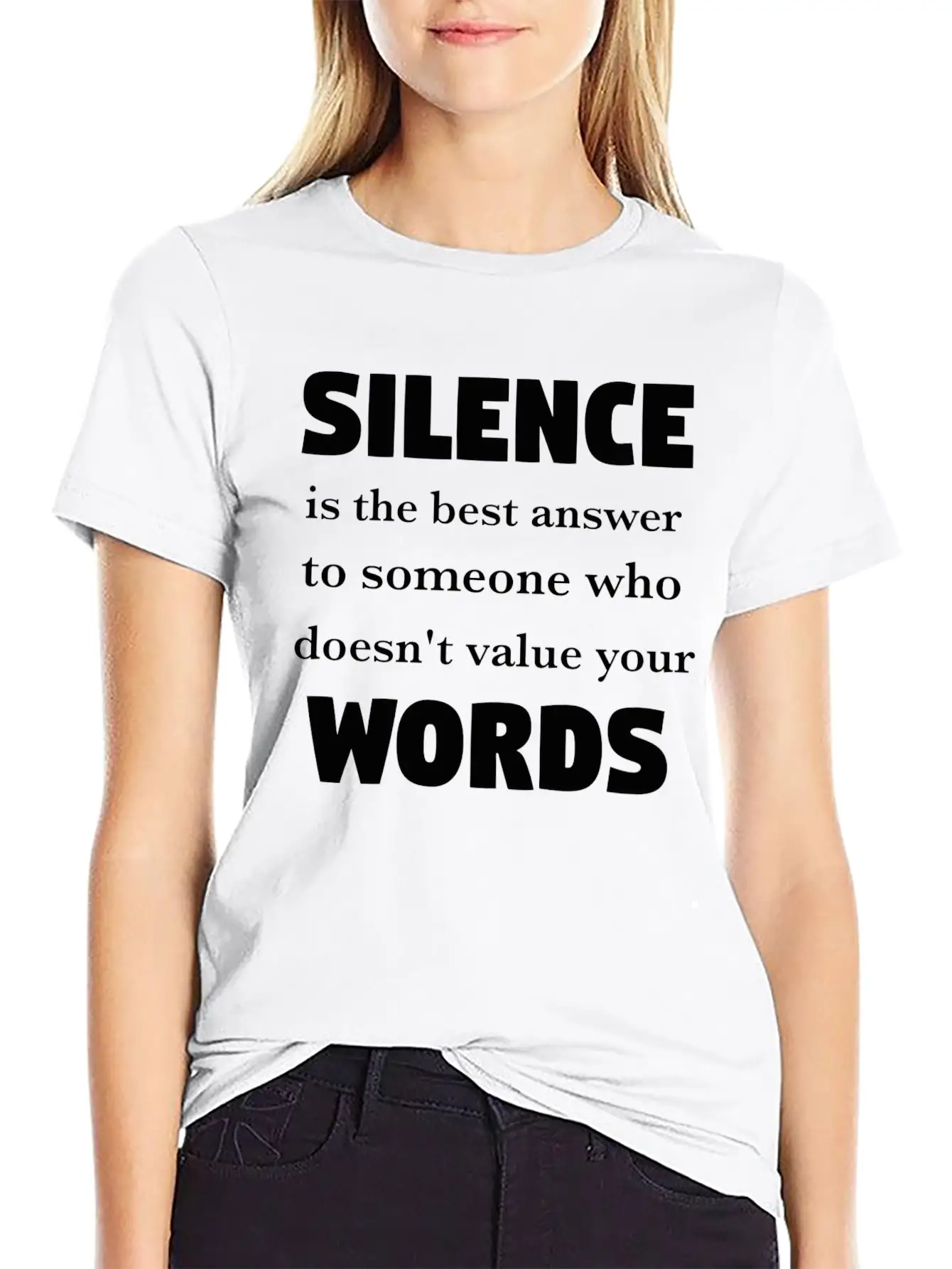 Silence Is The Best Answer -Words Effect Classic Cotton Tee – Unisex Comfort For Any Season