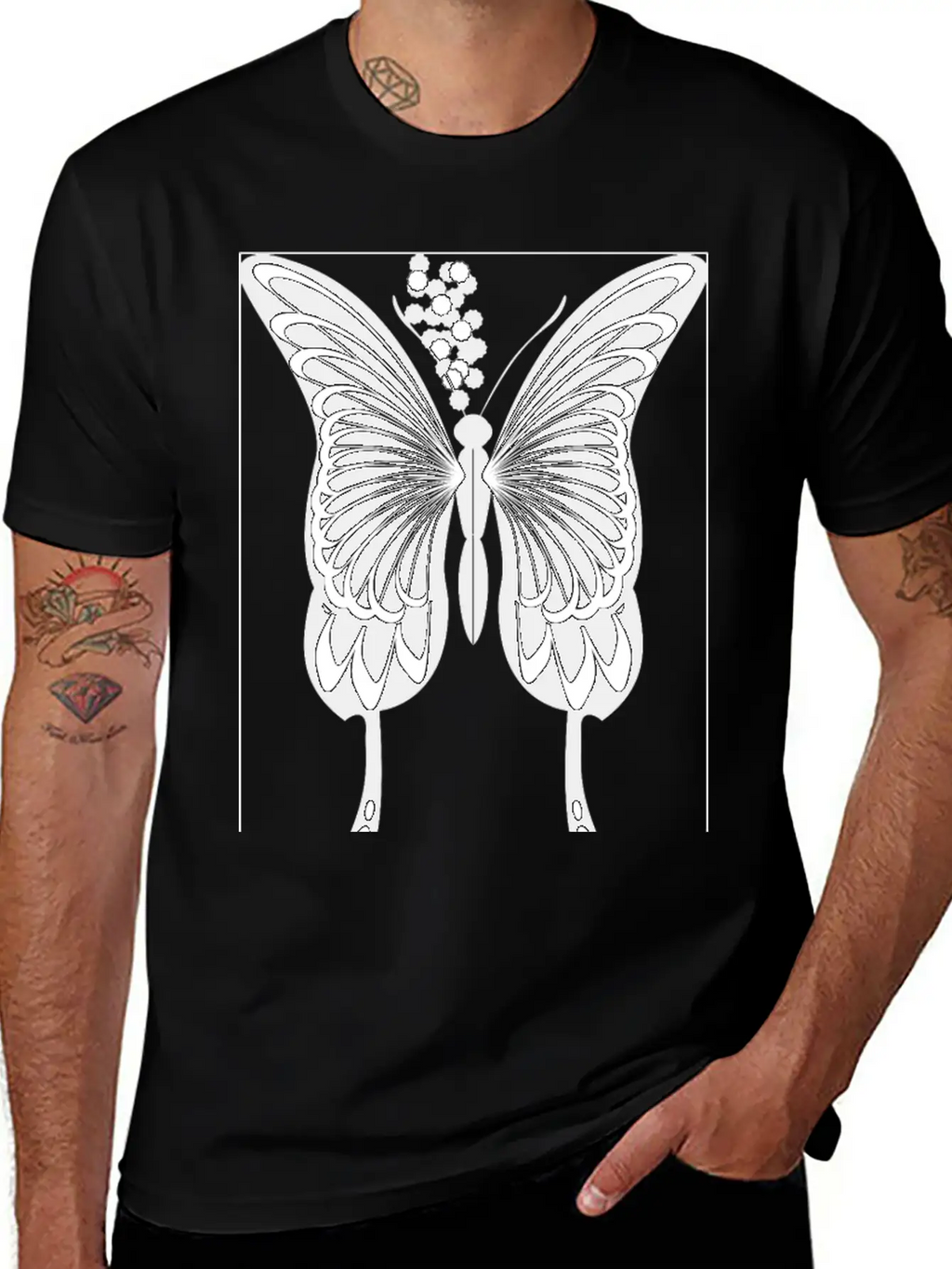 Silhouette, Black Swallowtail Essential Unisex Summer Tee – Soft Cotton Casual Fit