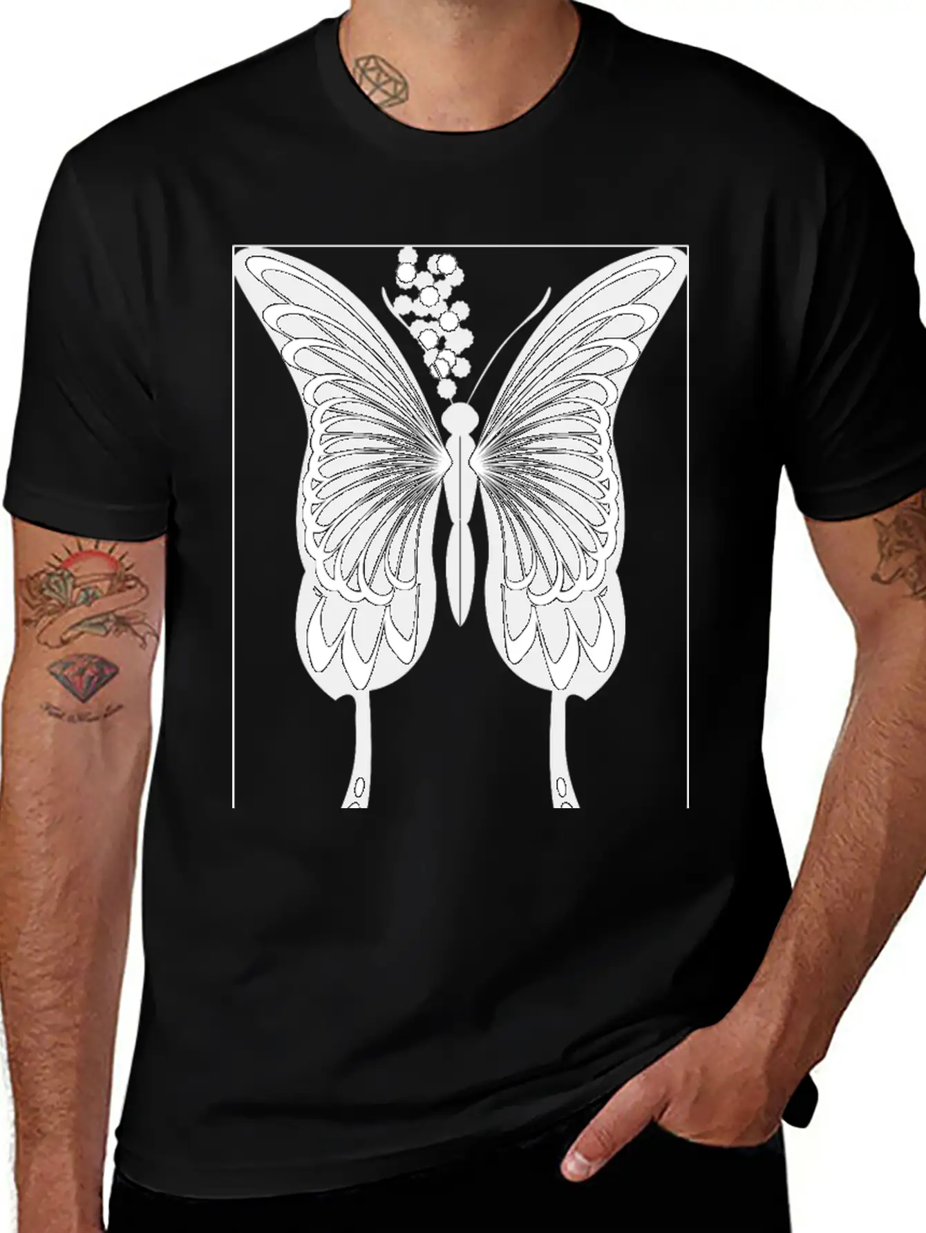 Silhouette, Black Swallowtail Essential Unisex Summer Tee – Soft Cotton Casual Fit