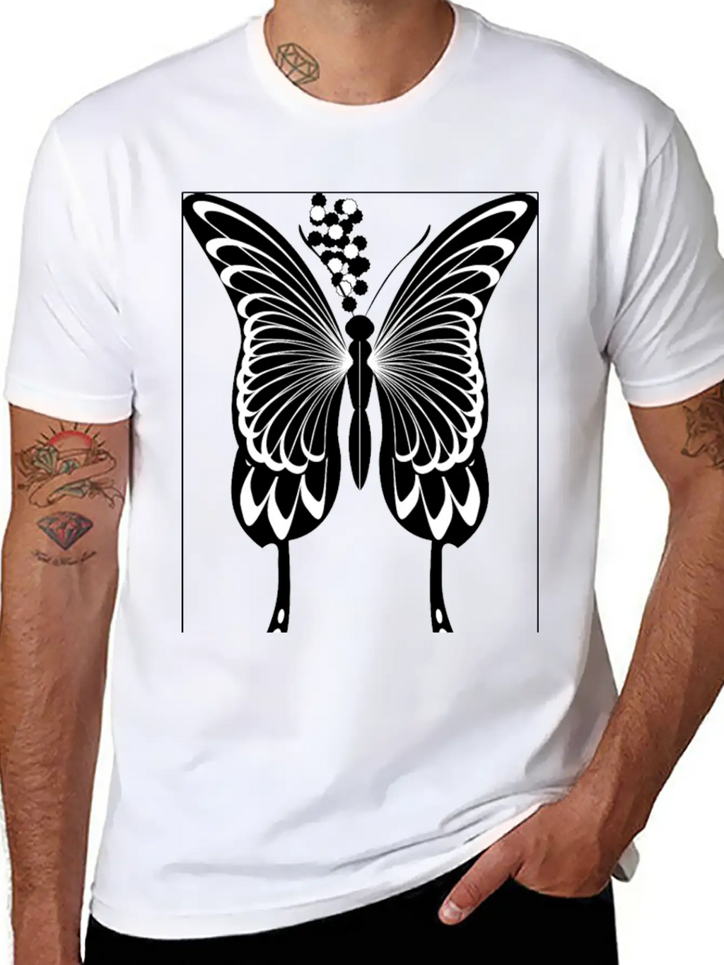 Silhouette, Black Swallowtail Essential Unisex Summer Tee – Soft Cotton Casual Fit