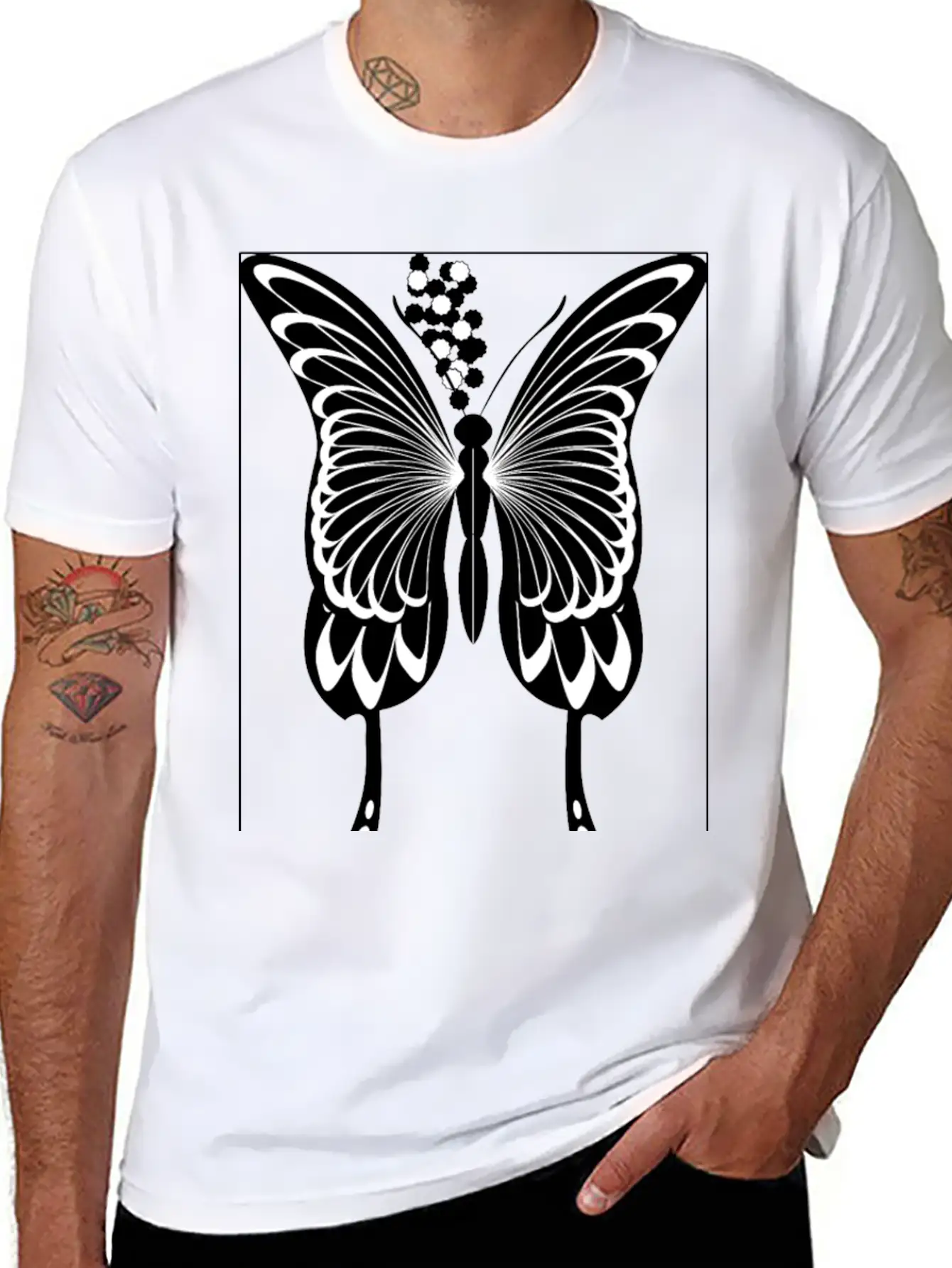 Silhouette, Black Swallowtail Essential Unisex Summer Tee – Soft Cotton Casual Fit