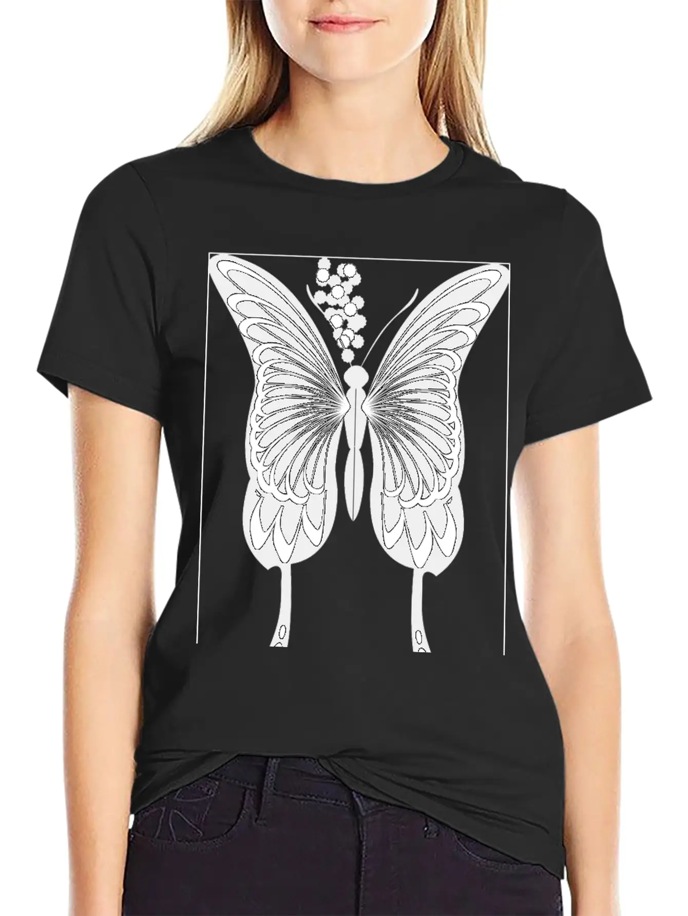 Silhouette, Black Swallowtail Essential Unisex Summer Tee – Soft Cotton Casual Fit