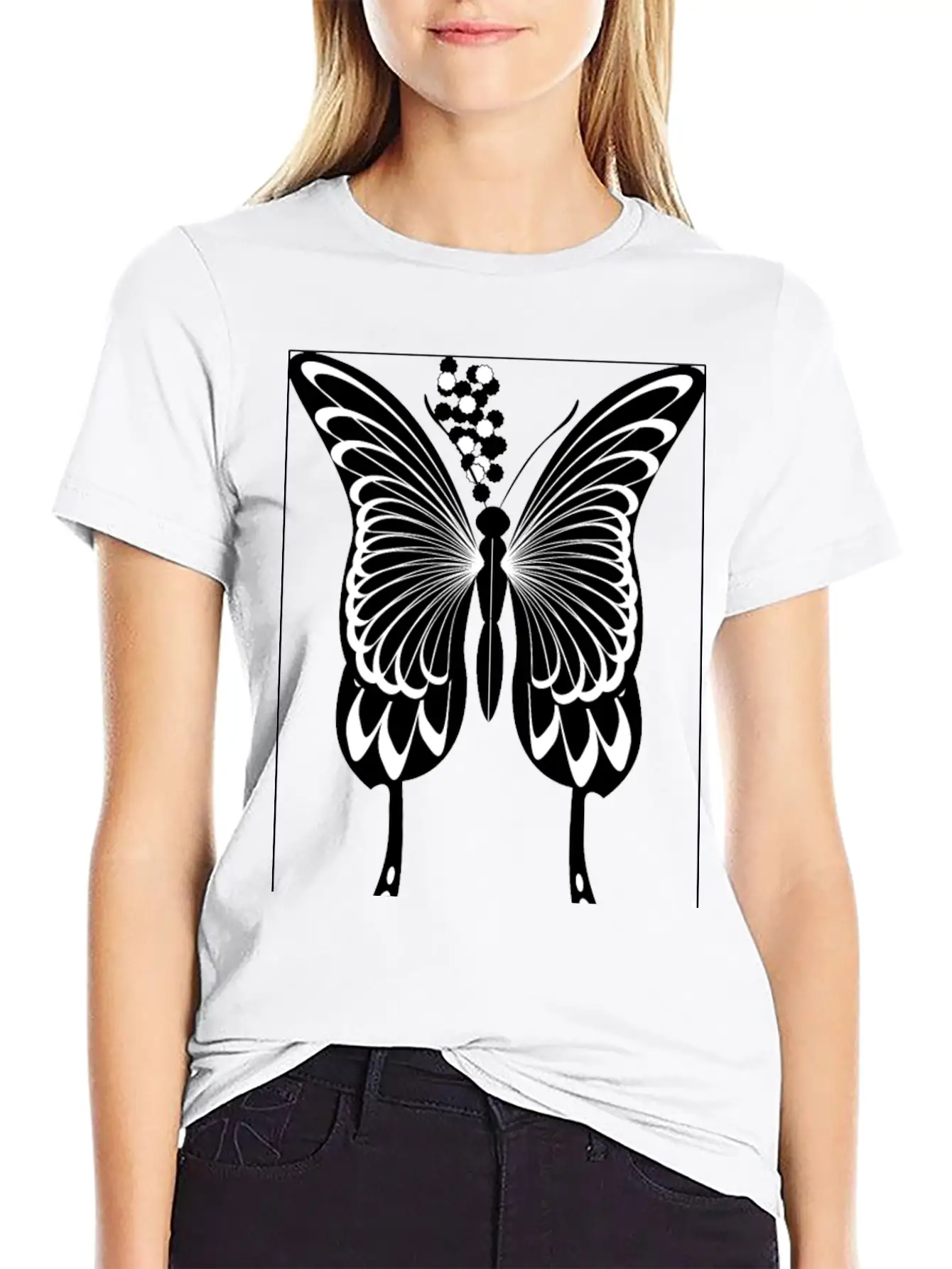 Silhouette, Black Swallowtail Essential Unisex Summer Tee – Soft Cotton Casual Fit