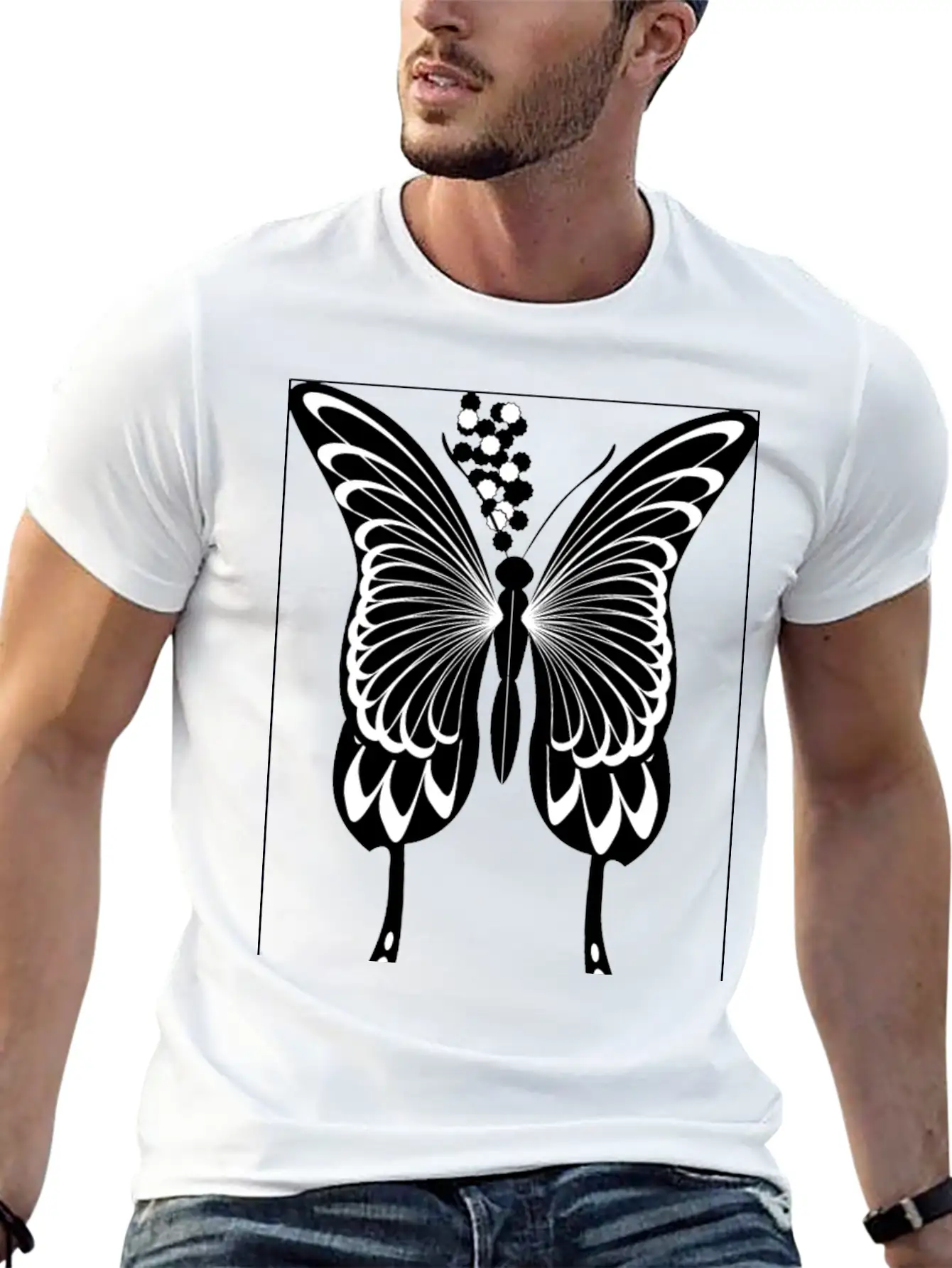 Silhouette, Black Swallowtail Essential Unisex Summer Tee – Soft Cotton Casual Fit