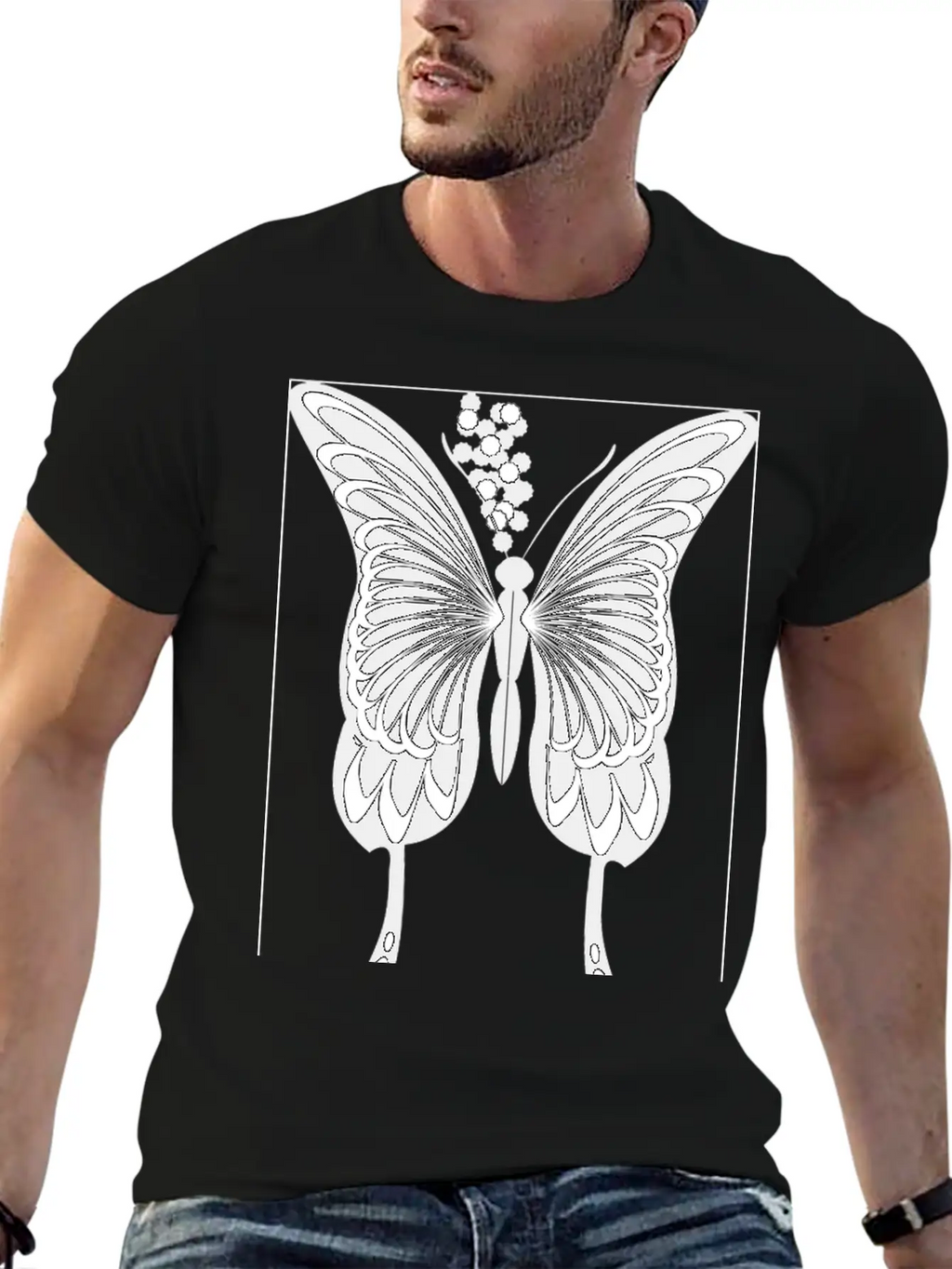 Silhouette, Black Swallowtail Essential Unisex Summer Tee – Soft Cotton Casual Fit