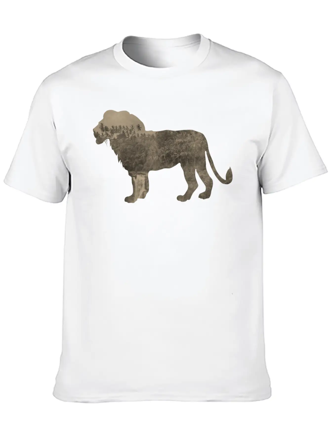 Silhouette Jungle Series Lion Essential Cotton Tee For Daily Outfits – Unisex Style