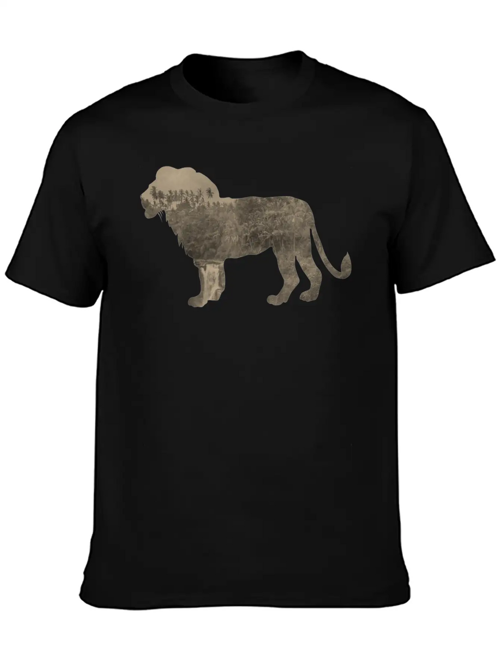 Silhouette Jungle Series Lion Essential Cotton Tee For Daily Outfits – Unisex Style