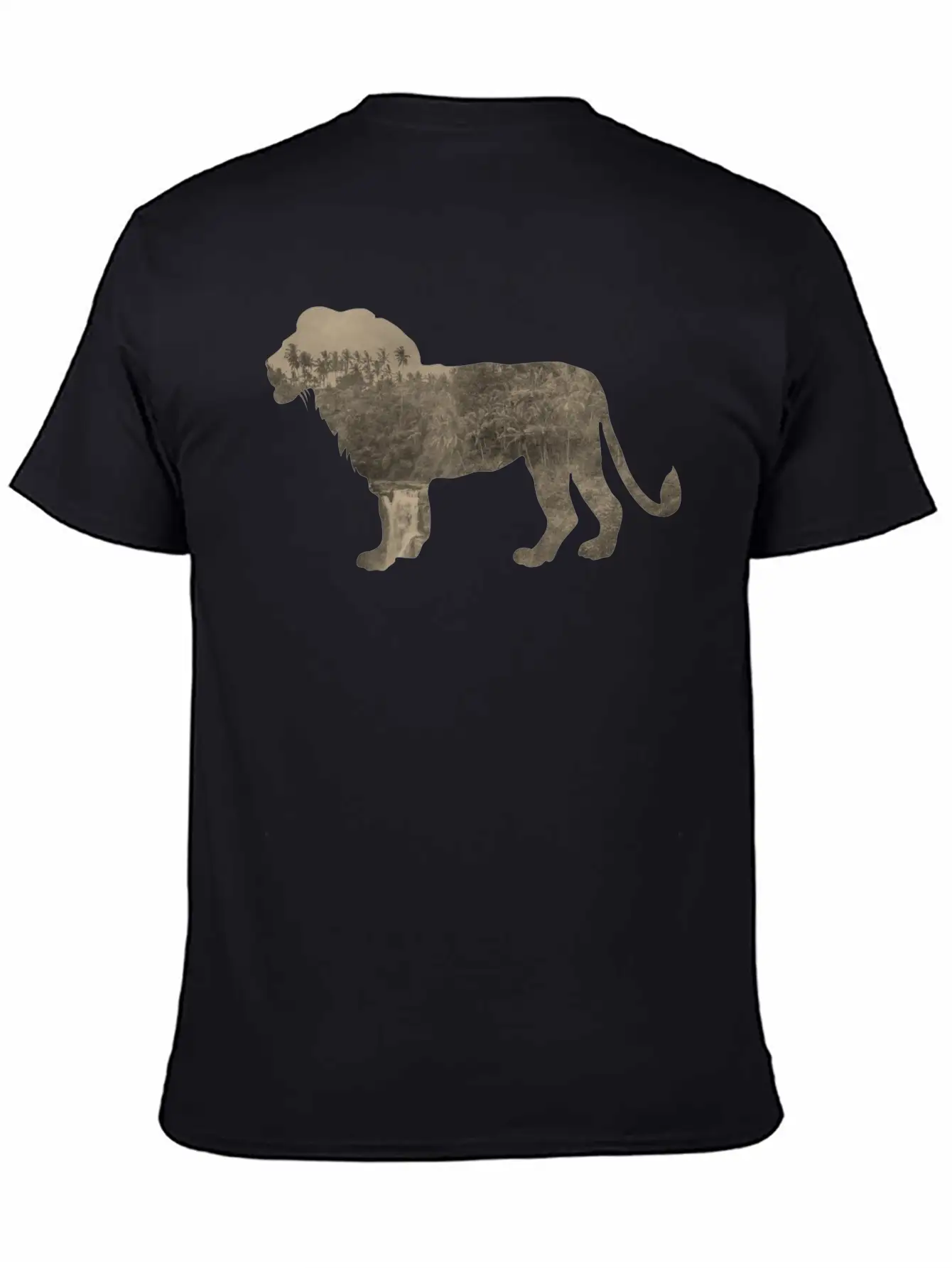 Silhouette Jungle Series Lion Essential Cotton Tee For Daily Outfits – Unisex Style