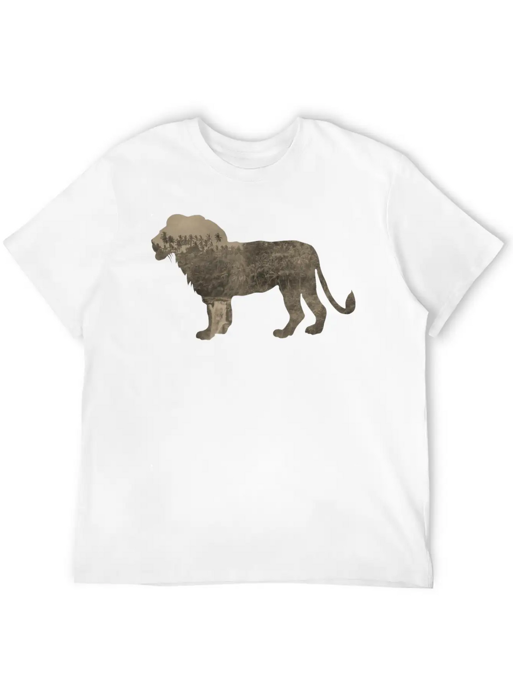 Silhouette Jungle Series Lion Essential Cotton Tee For Daily Outfits – Unisex Style