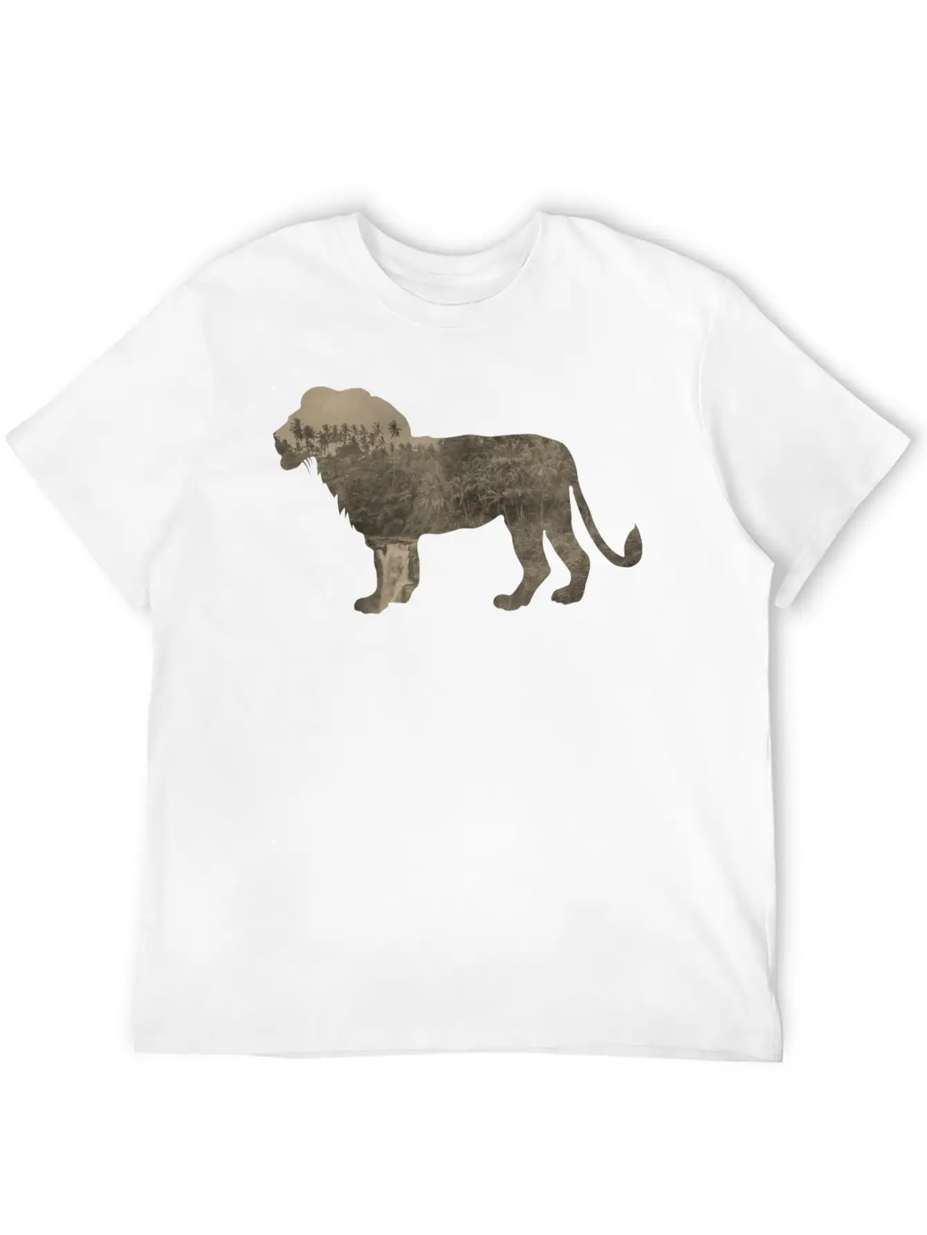 Silhouette Jungle Series Lion Essential Cotton Tee For Daily Outfits – Unisex Style