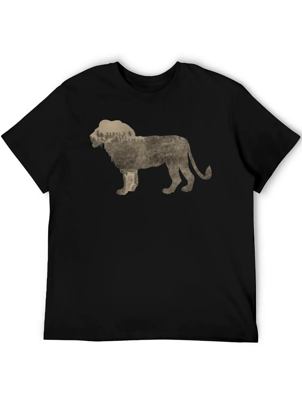 Silhouette Jungle Series Lion Essential Cotton Tee For Daily Outfits – Unisex Style