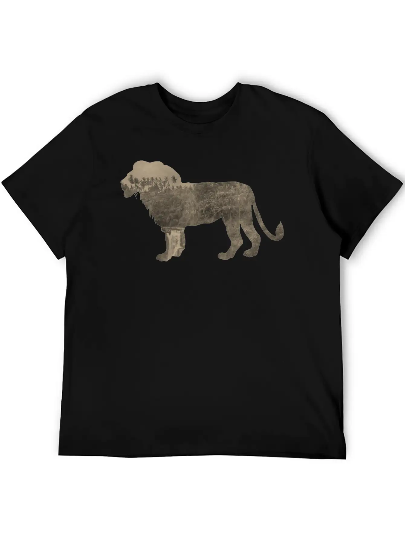 Silhouette Jungle Series Lion Essential Cotton Tee For Daily Outfits – Unisex Style