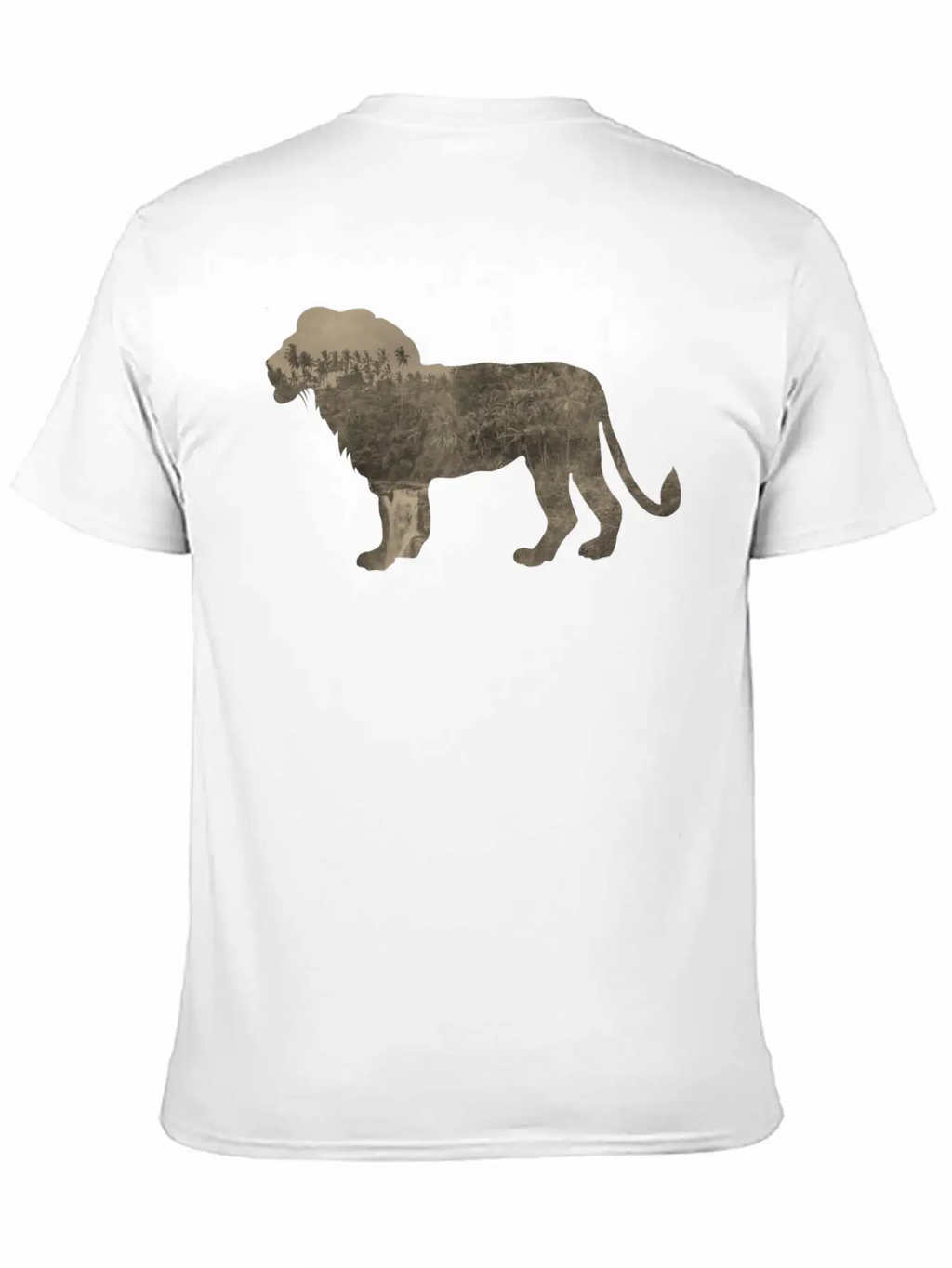 Silhouette Jungle Series Lion Essential Cotton Tee For Daily Outfits – Unisex Style