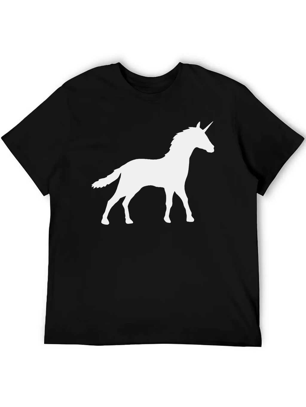 Silhouette Unicorn Outline Shadow Unisex Casual T-Shirt – Clean Design For Daily Comfort