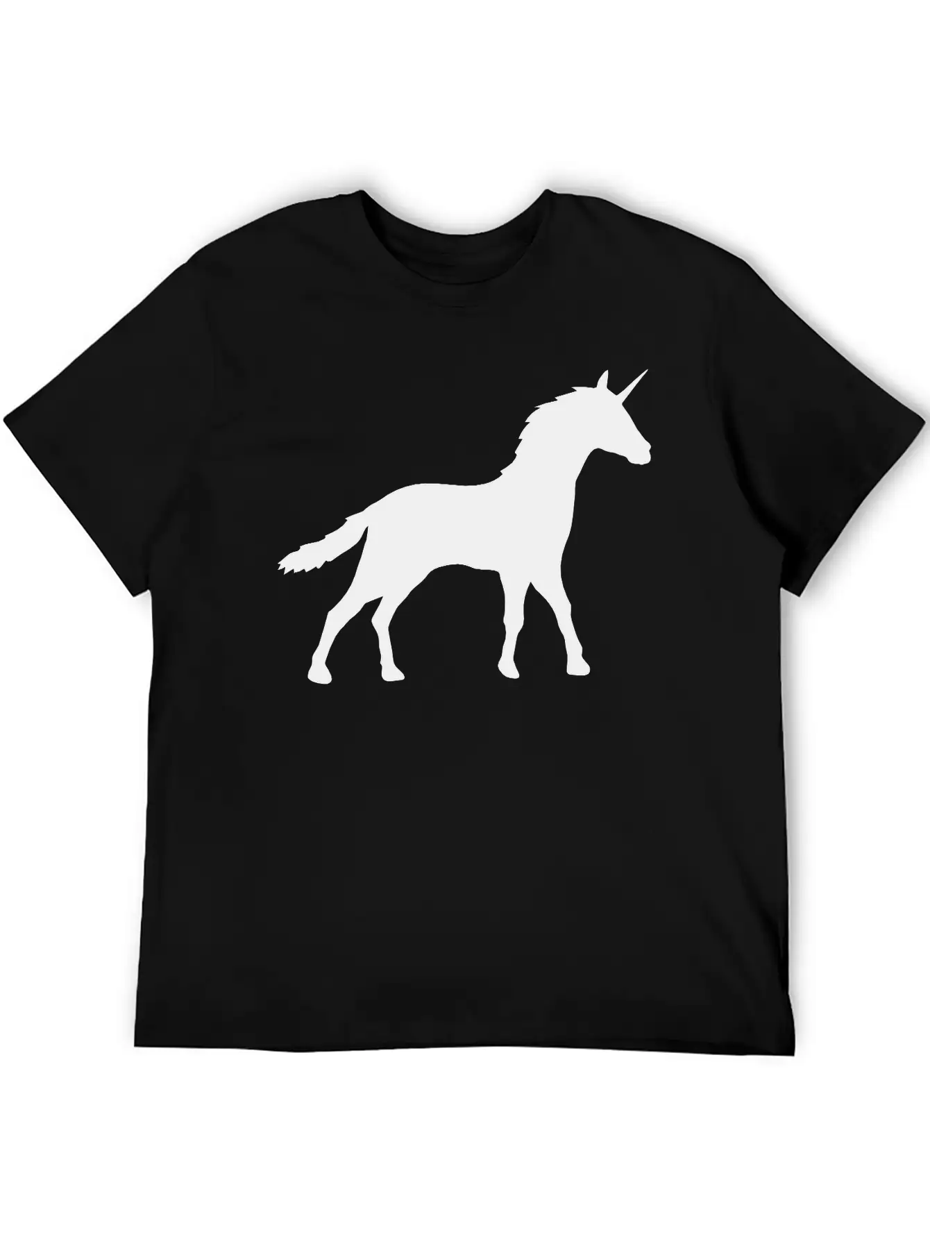 Silhouette Unicorn Outline Shadow Unisex Casual T-Shirt – Clean Design For Daily Comfort