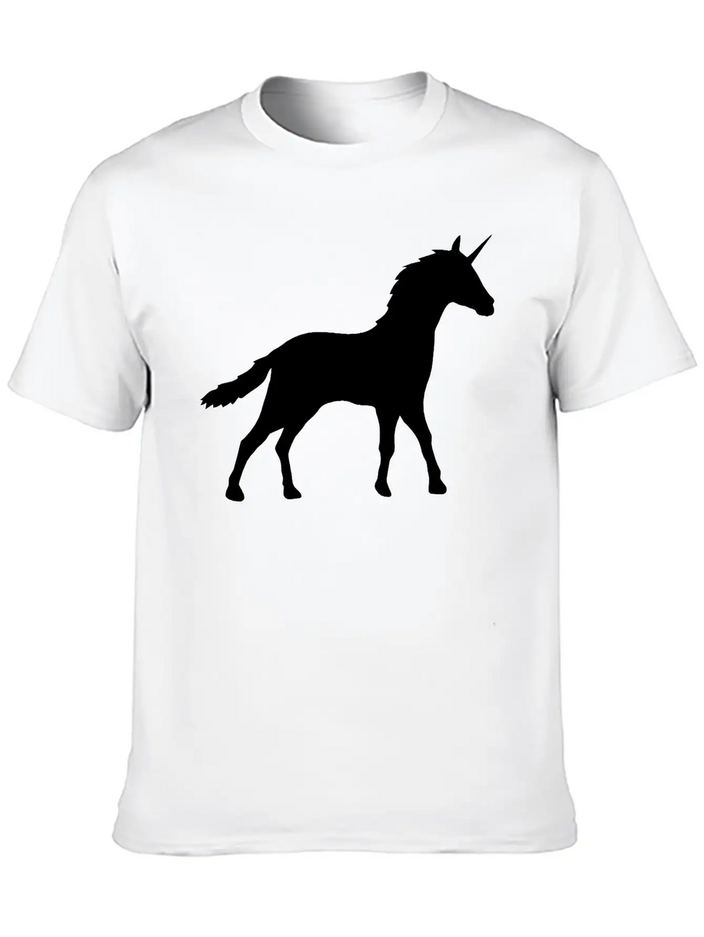 Silhouette Unicorn Outline Shadow Unisex Casual T-Shirt – Clean Design For Daily Comfort