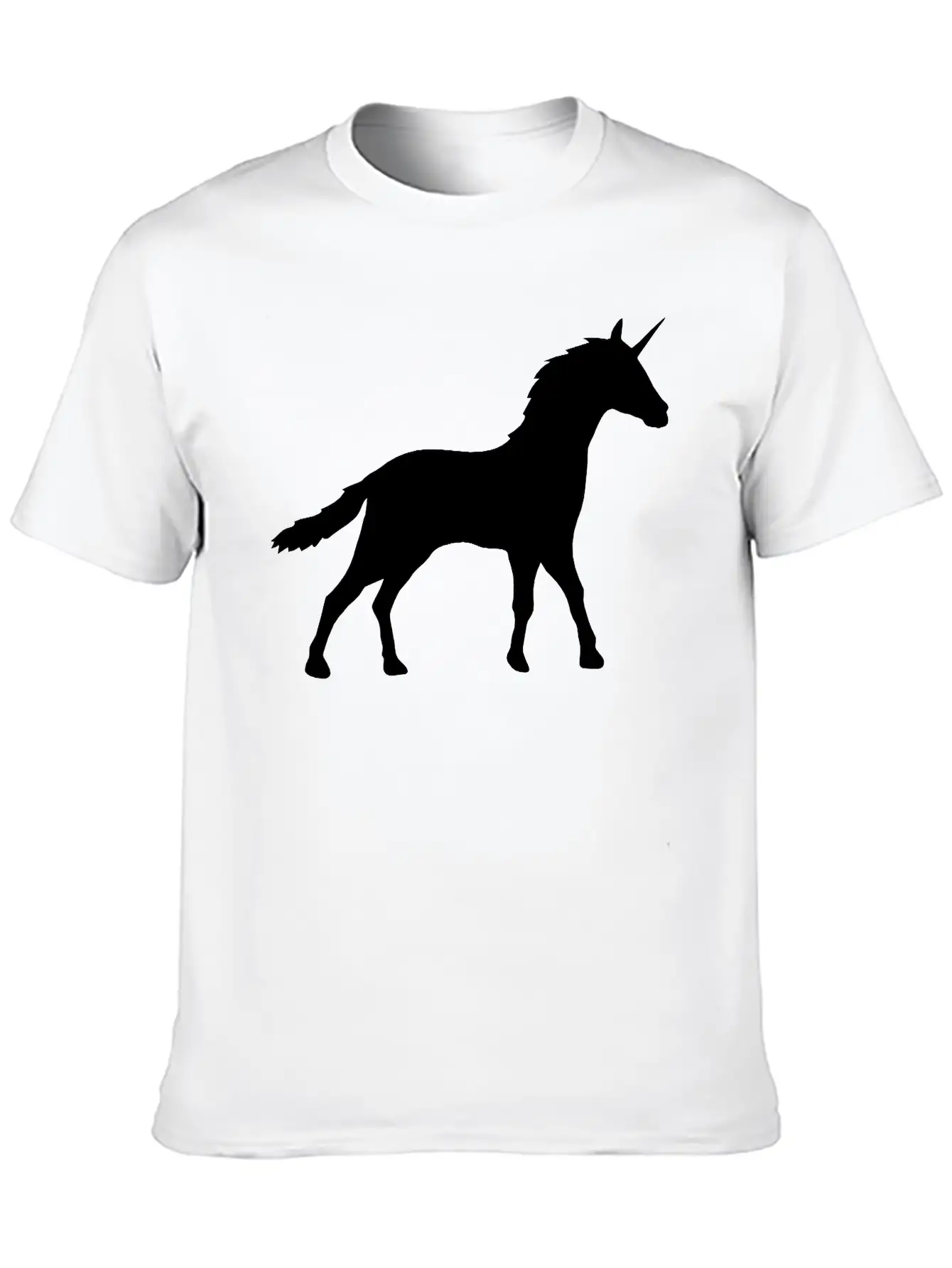 Silhouette Unicorn Outline Shadow Unisex Casual T-Shirt – Clean Design For Daily Comfort