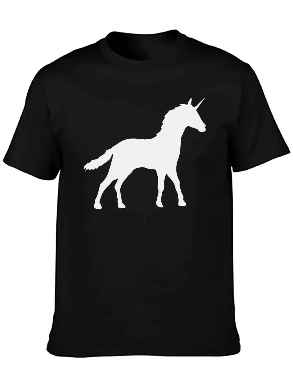 Silhouette Unicorn Outline Shadow Unisex Casual T-Shirt – Clean Design For Daily Comfort