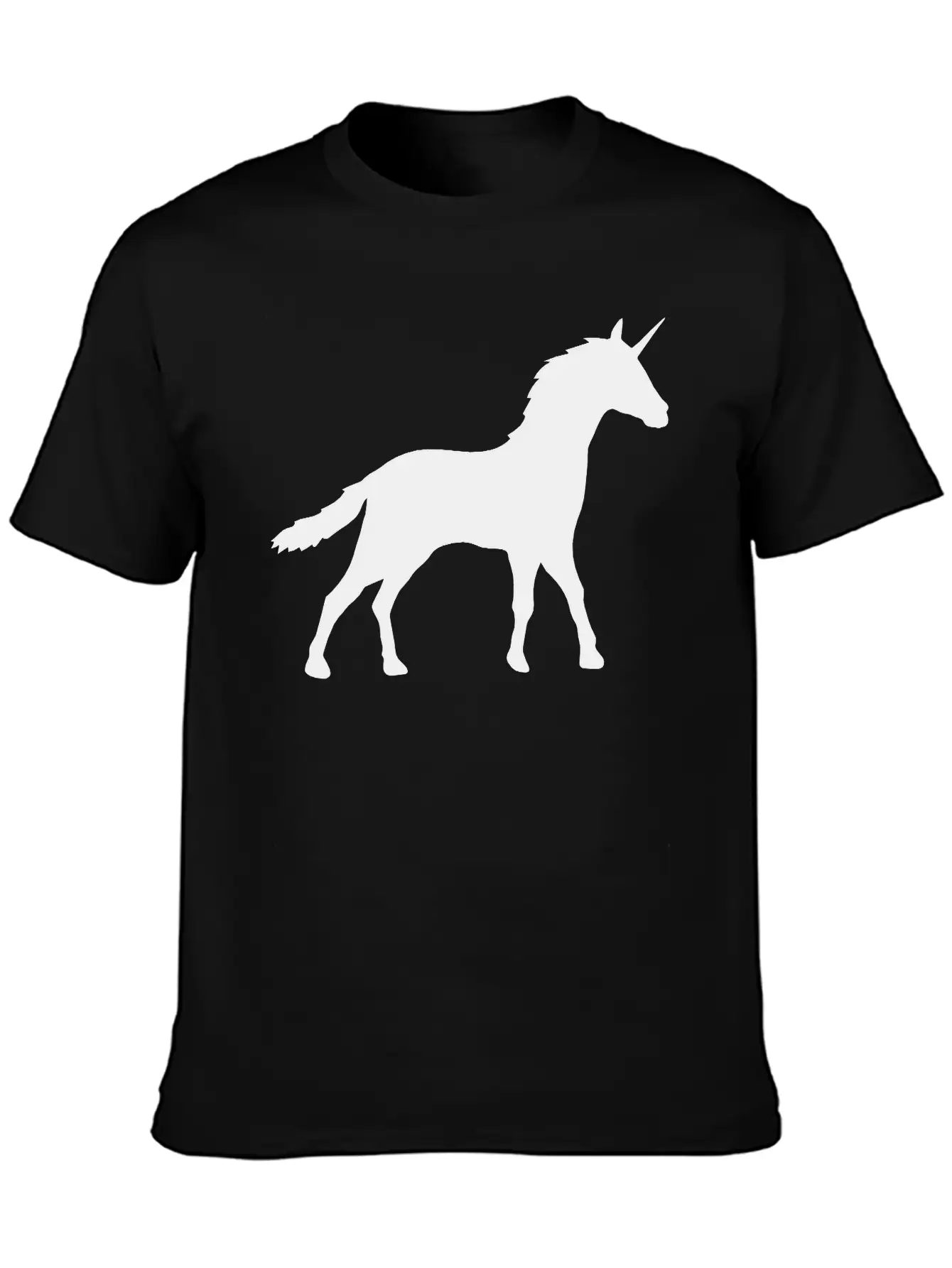 Silhouette Unicorn Outline Shadow Unisex Casual T-Shirt – Clean Design For Daily Comfort