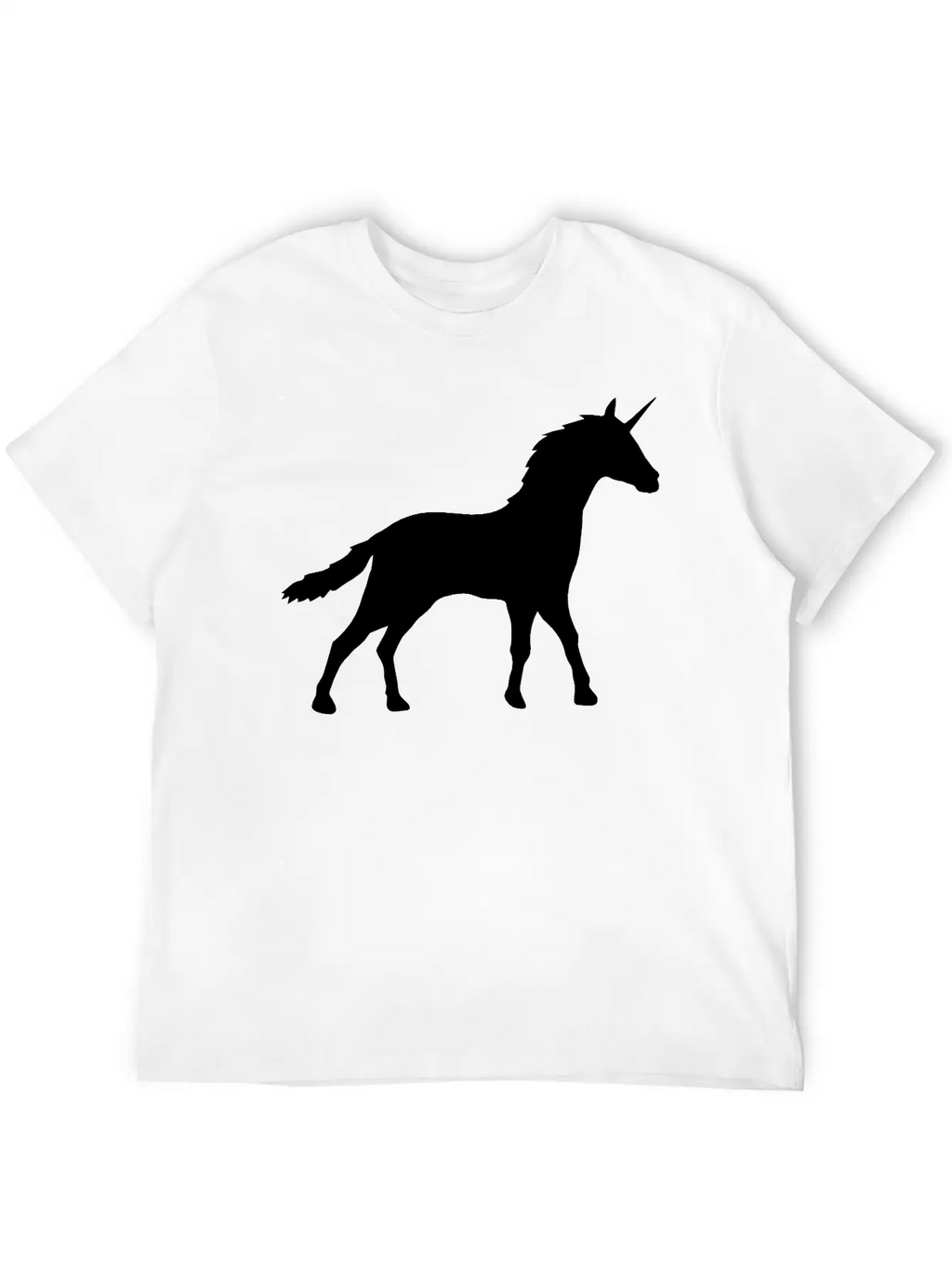 Silhouette Unicorn Outline Shadow Unisex Casual T-Shirt – Clean Design For Daily Comfort
