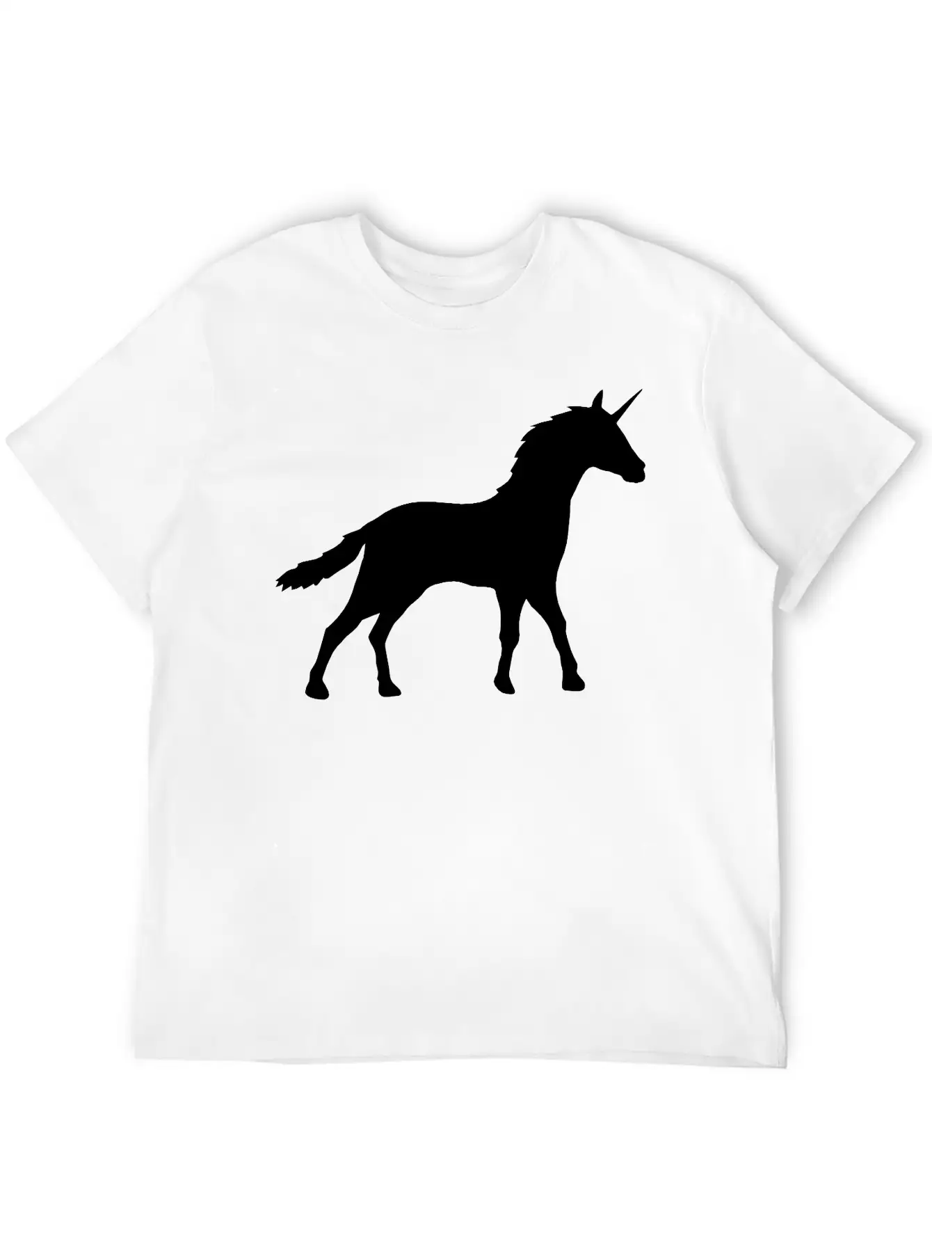 Silhouette Unicorn Outline Shadow Unisex Casual T-Shirt – Clean Design For Daily Comfort