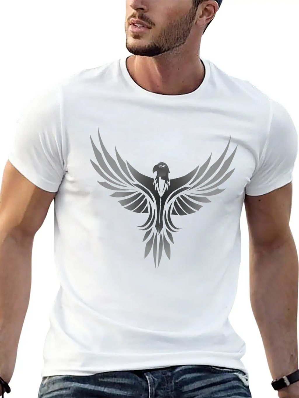 Silver Eagle Logo For Gaming Modern Fit Casual T-Shirt – Clean And Versatile Design