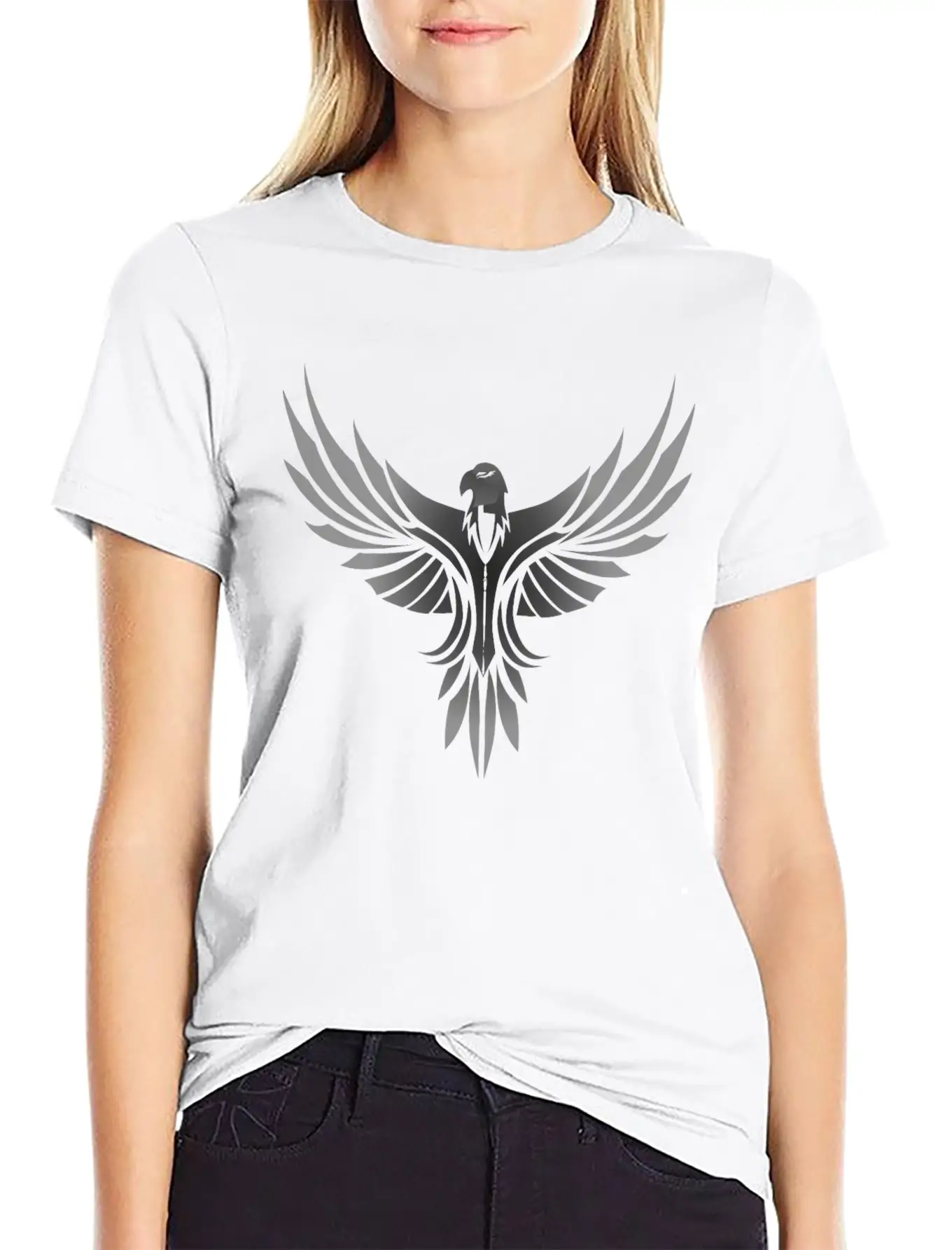 Silver Eagle Logo For Gaming Modern Fit Casual T-Shirt – Clean And Versatile Design