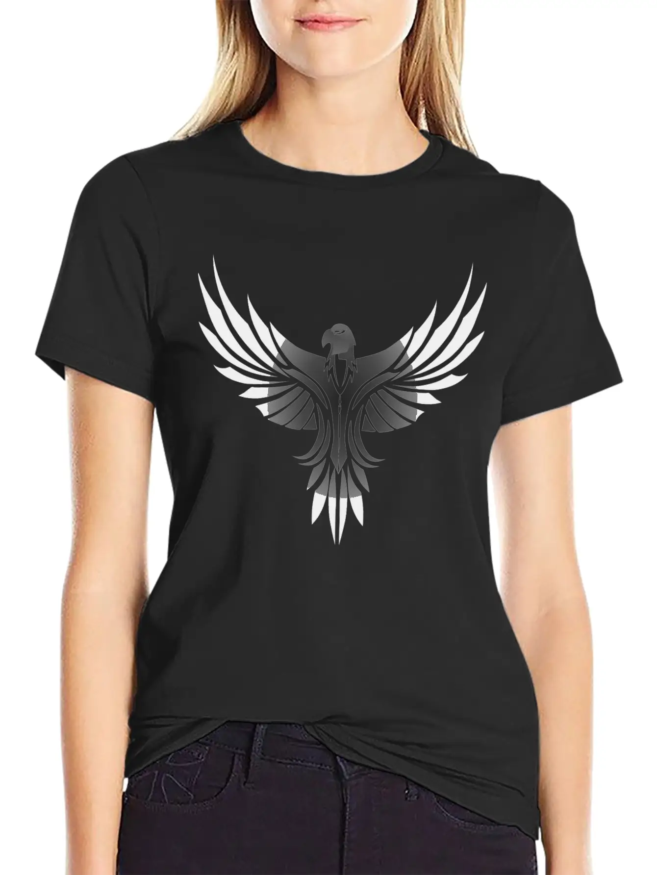 Silver Eagle Logo For Gaming Modern Fit Casual T-Shirt – Clean And Versatile Design
