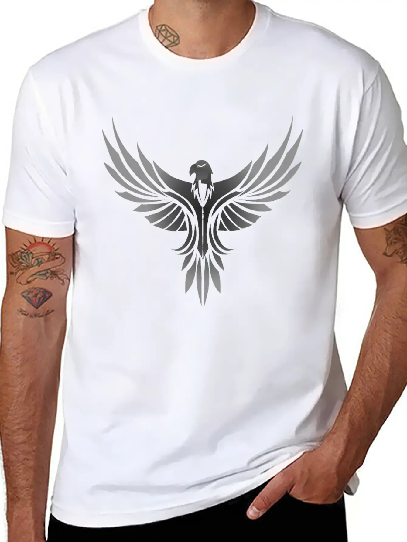 Silver Eagle Logo For Gaming Modern Fit Casual T-Shirt – Clean And Versatile Design