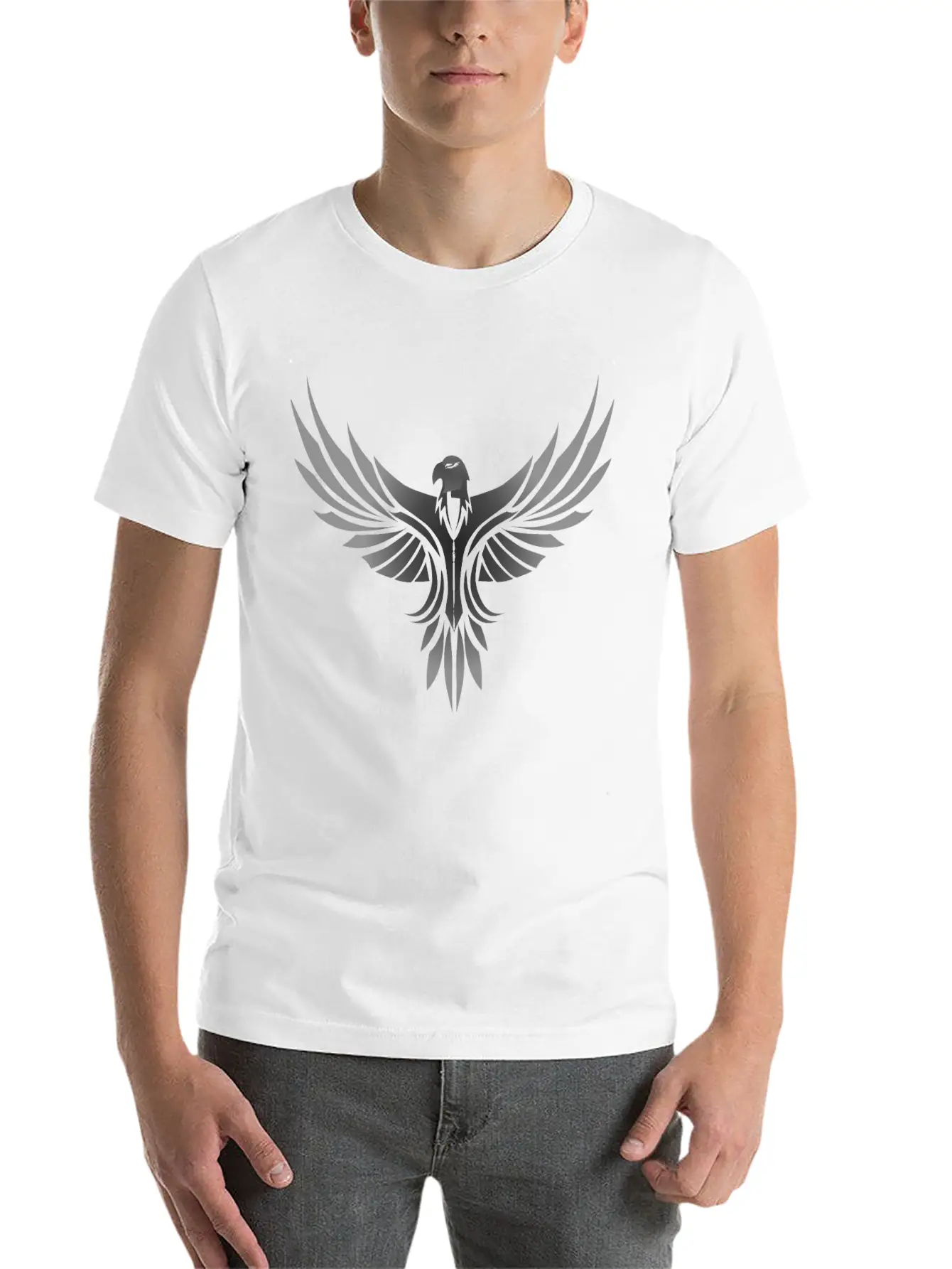 Silver Eagle Logo For Gaming Modern Fit Casual T-Shirt – Clean And Versatile Design