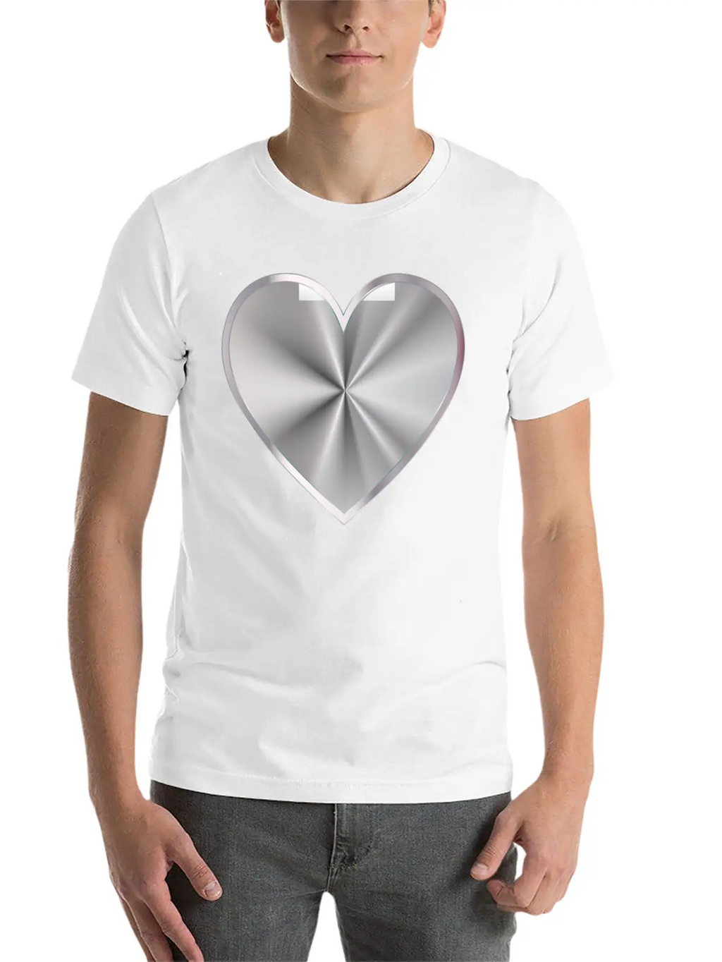 Silver Radiating Heart Classic Cotton Tee – Unisex Comfort For Any Season