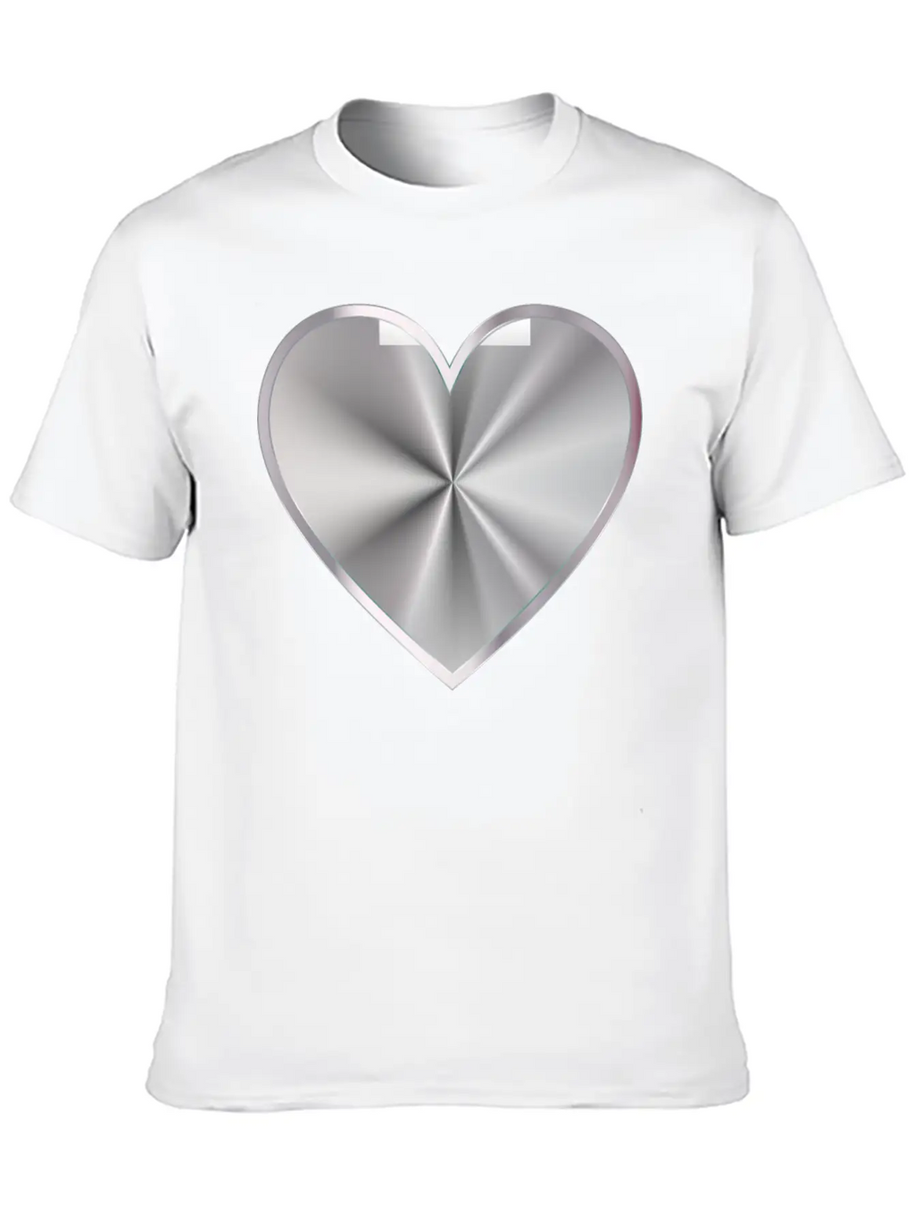 Silver Radiating Heart Classic Cotton Tee – Unisex Comfort For Any Season