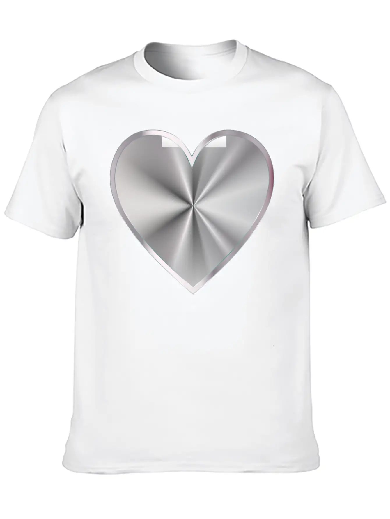 Silver Radiating Heart Classic Cotton Tee – Unisex Comfort For Any Season