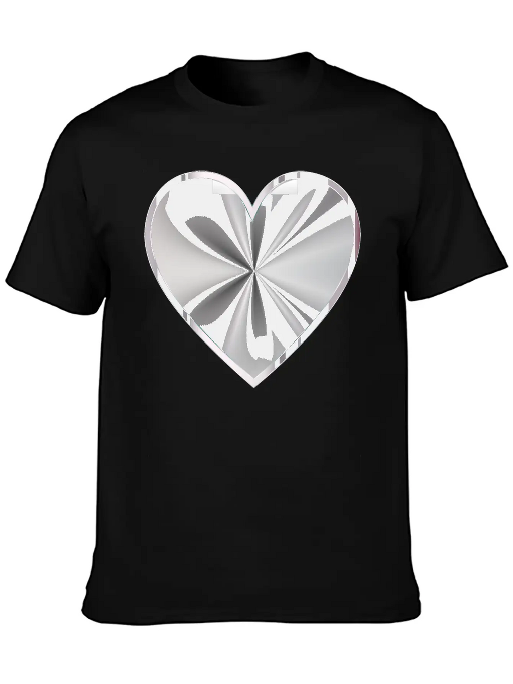 Silver Radiating Heart Classic Cotton Tee – Unisex Comfort For Any Season