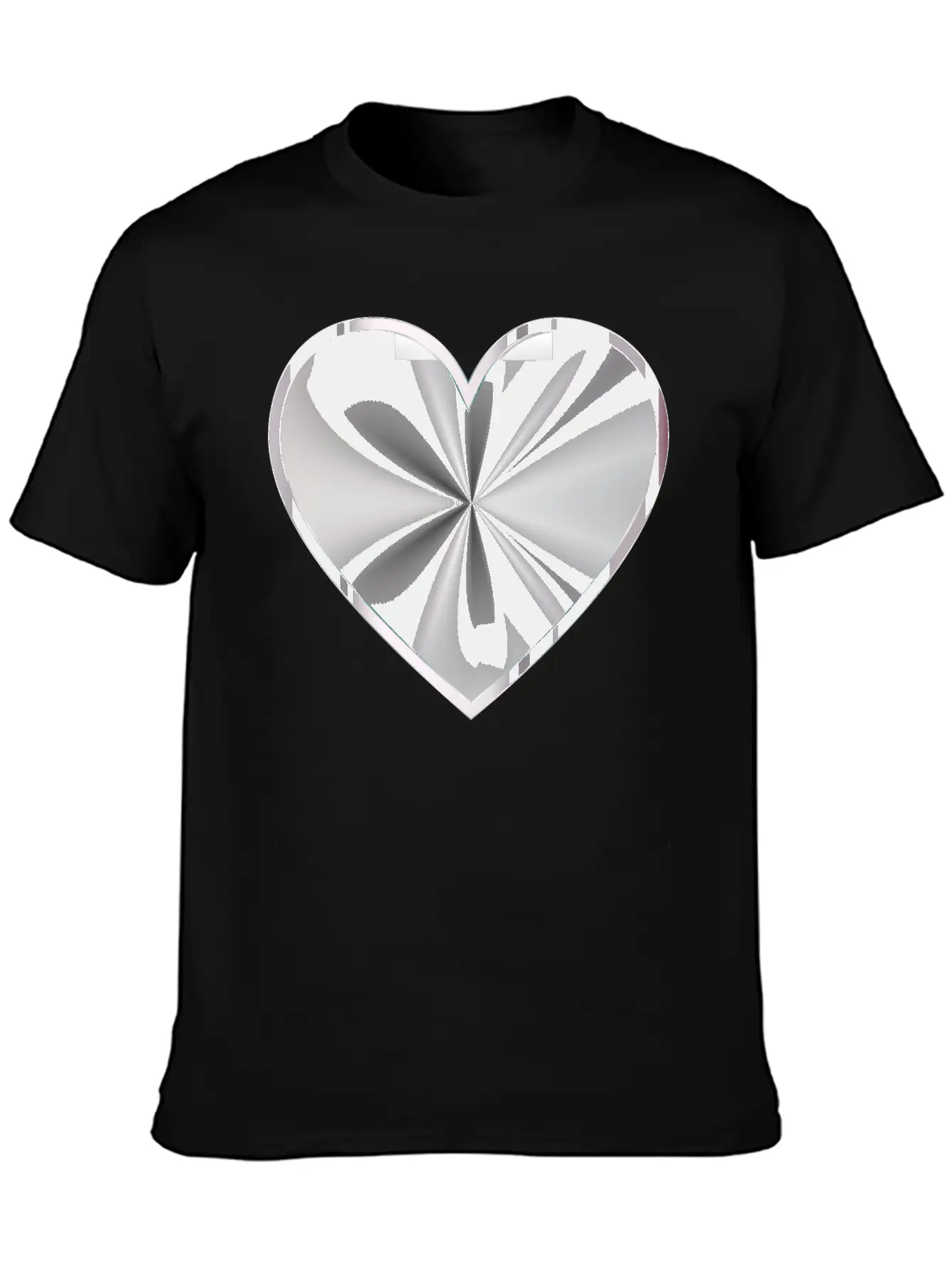 Silver Radiating Heart Classic Cotton Tee – Unisex Comfort For Any Season