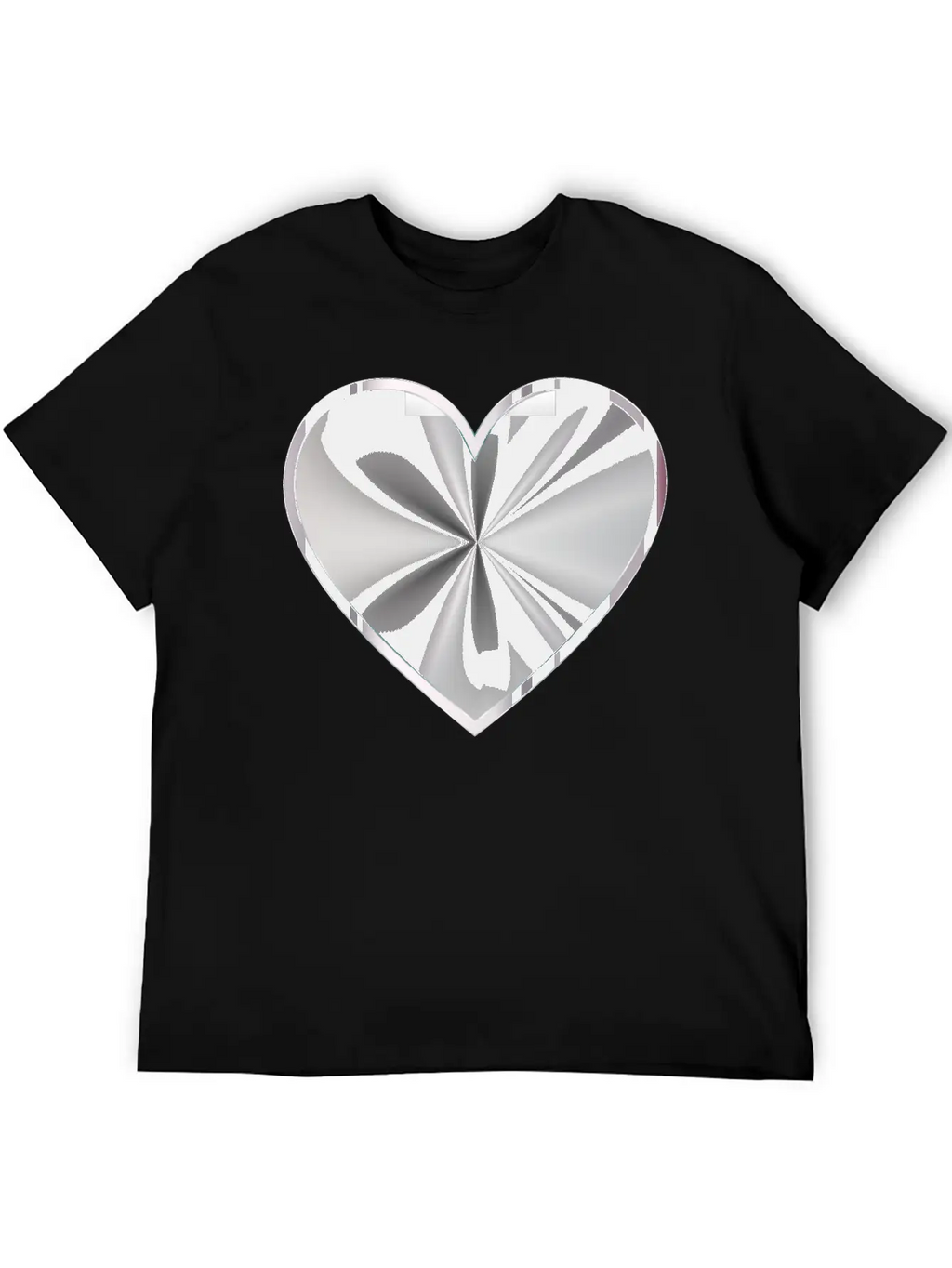 Silver Radiating Heart Classic Cotton Tee – Unisex Comfort For Any Season