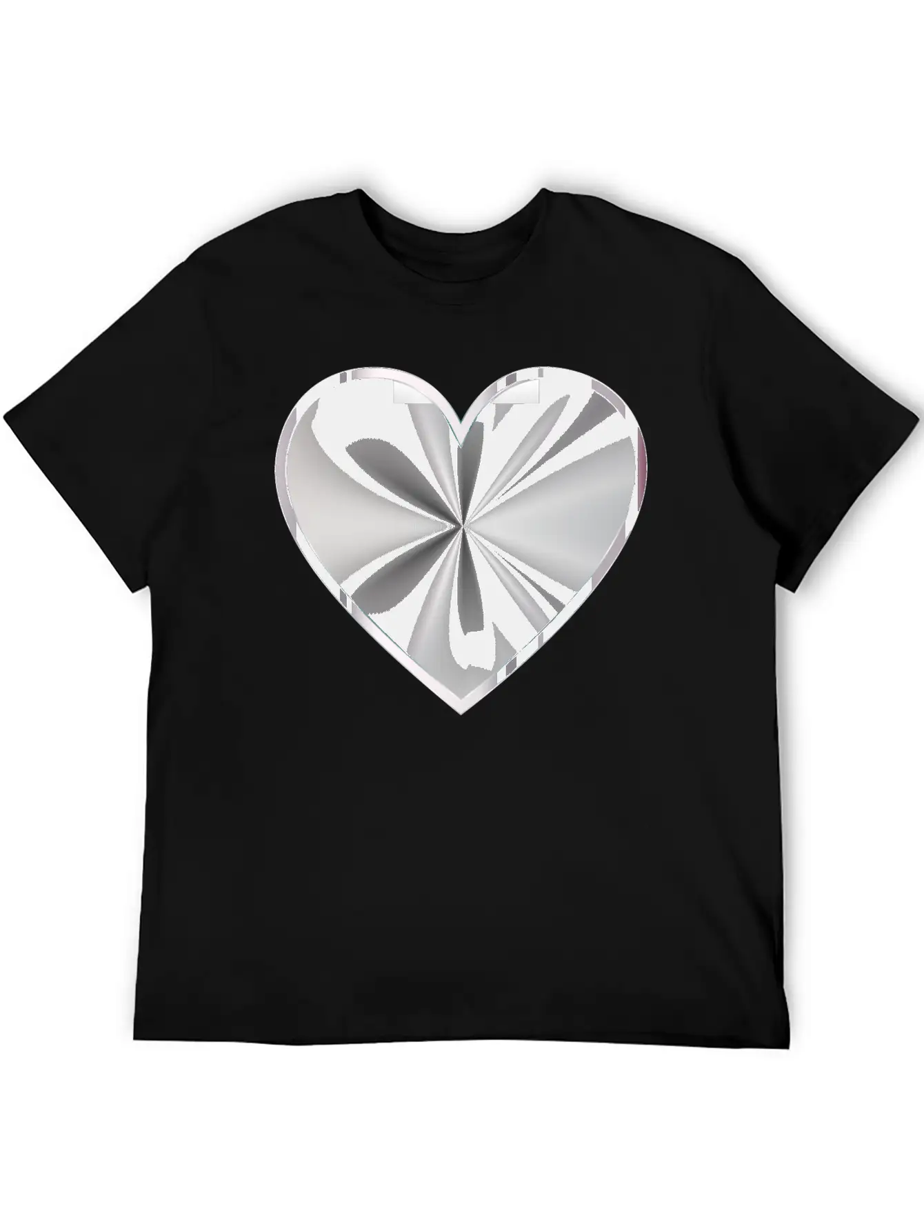 Silver Radiating Heart Classic Cotton Tee – Unisex Comfort For Any Season