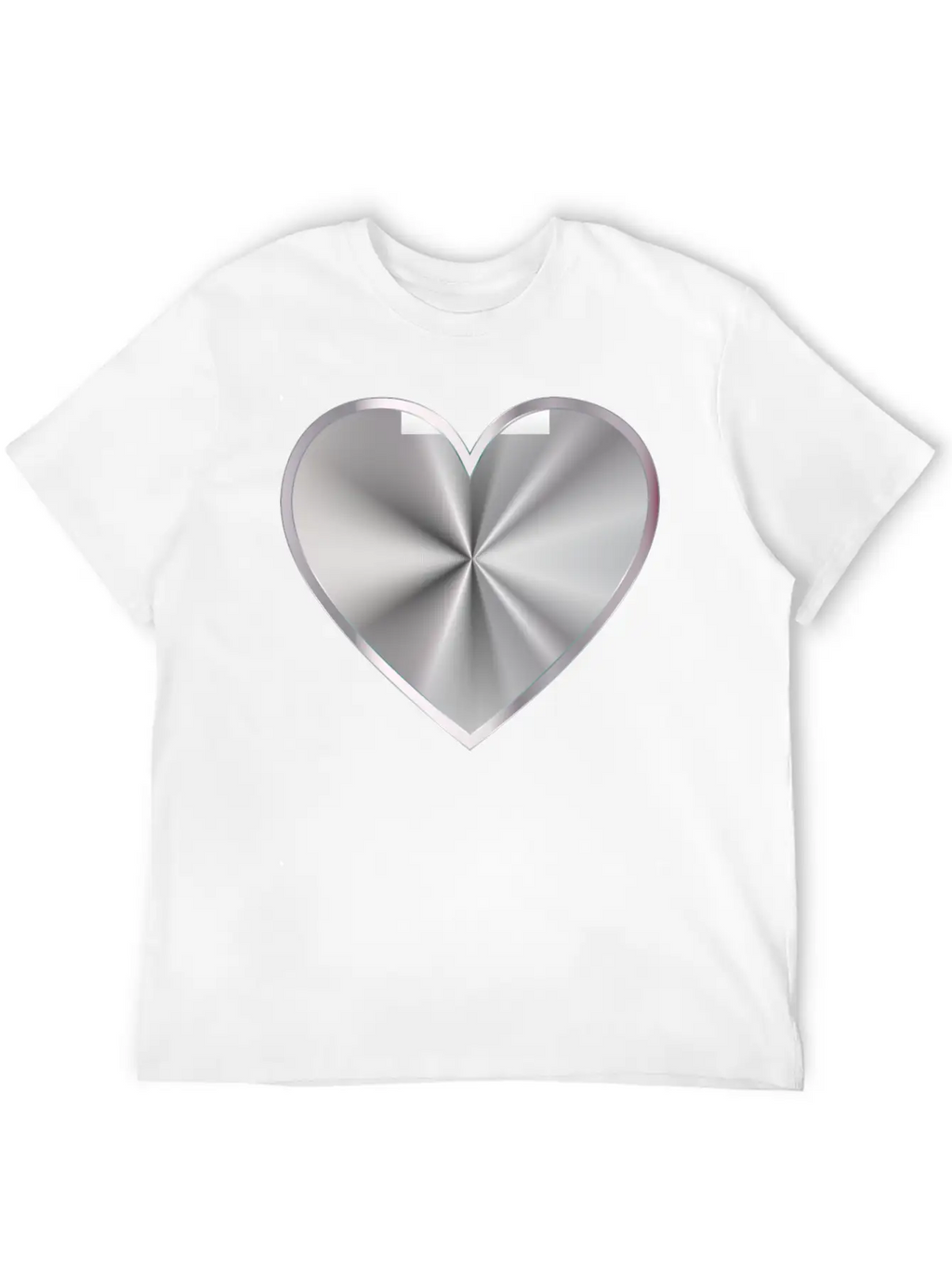 Silver Radiating Heart Classic Cotton Tee – Unisex Comfort For Any Season