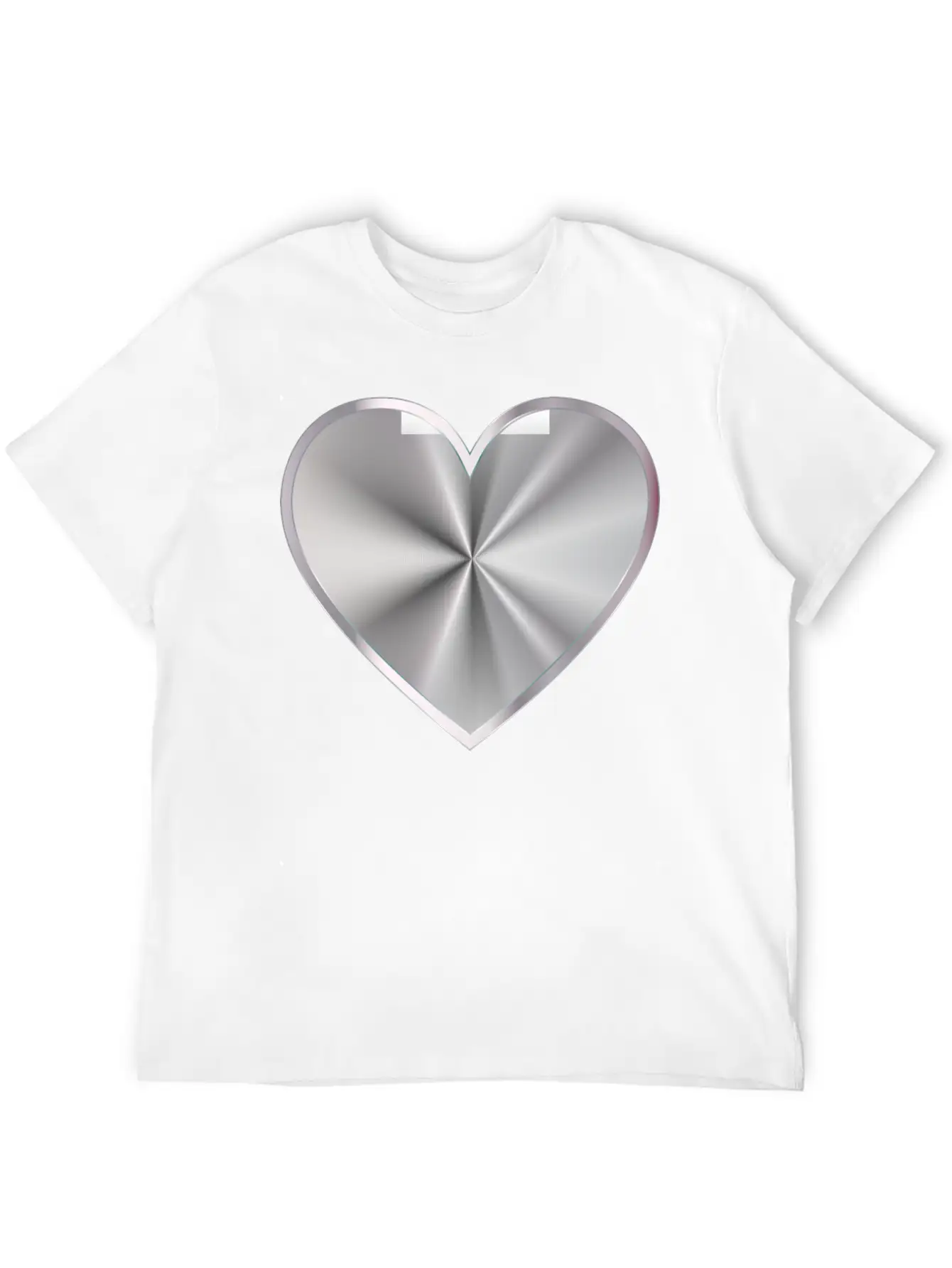 Silver Radiating Heart Classic Cotton Tee – Unisex Comfort For Any Season