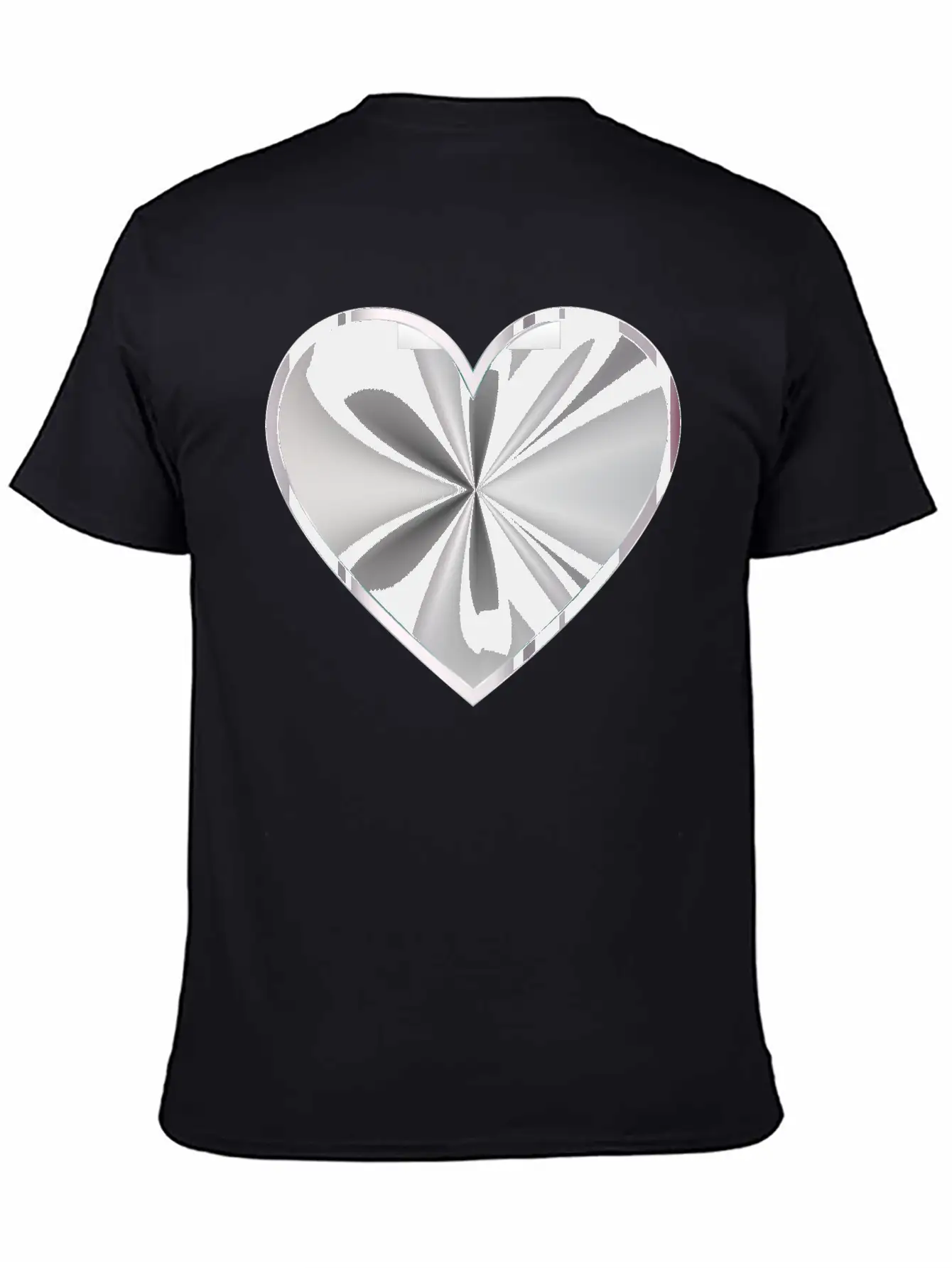 Silver Radiating Heart Classic Cotton Tee – Unisex Comfort For Any Season