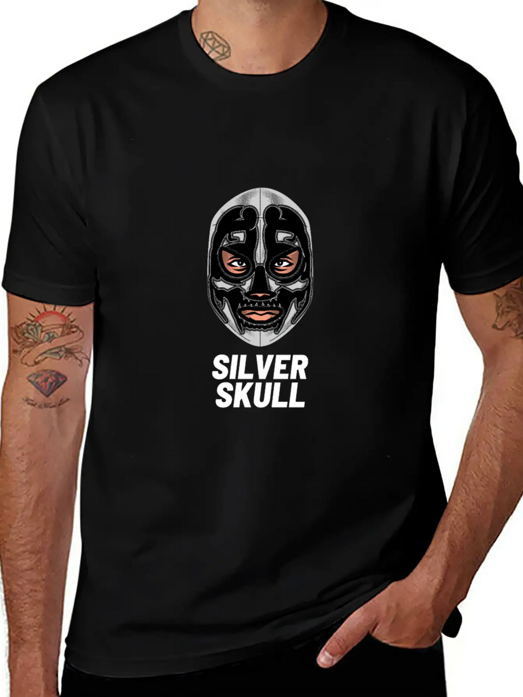 Silver Skull Wrestling T-Shirt Essential Cotton Tee For Daily Outfits – Unisex Style
