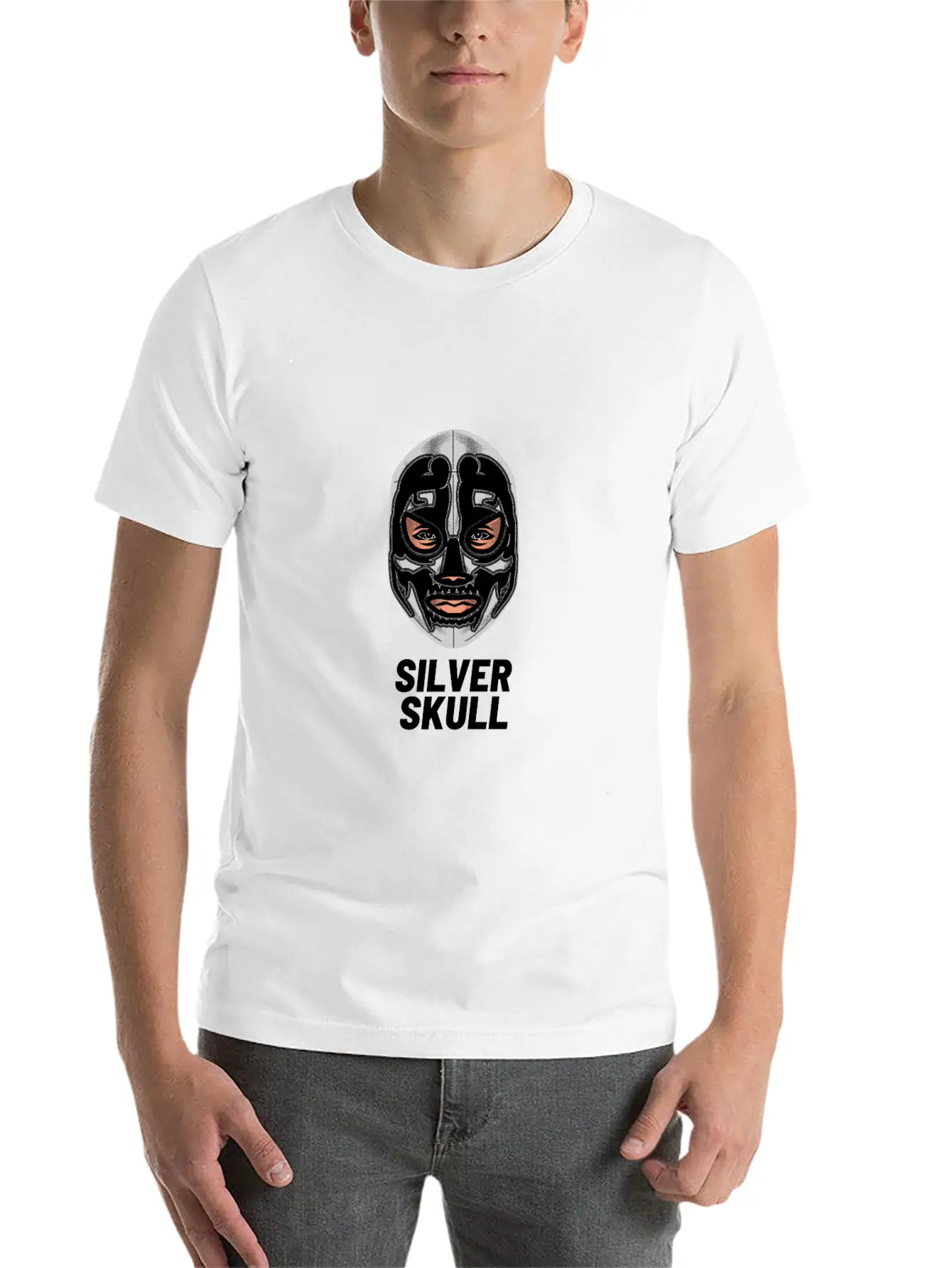 Silver Skull Wrestling T-Shirt Essential Cotton Tee For Daily Outfits – Unisex Style